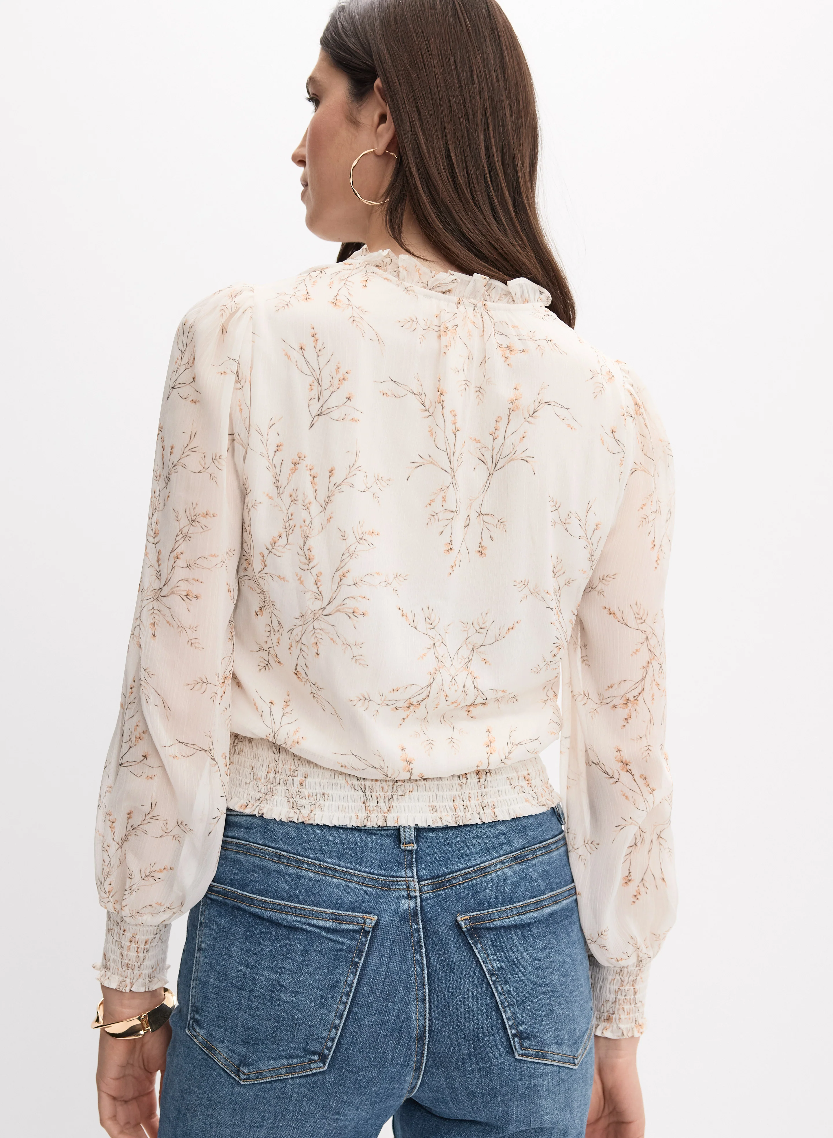 Floral Half-Button Blouse - Image 4