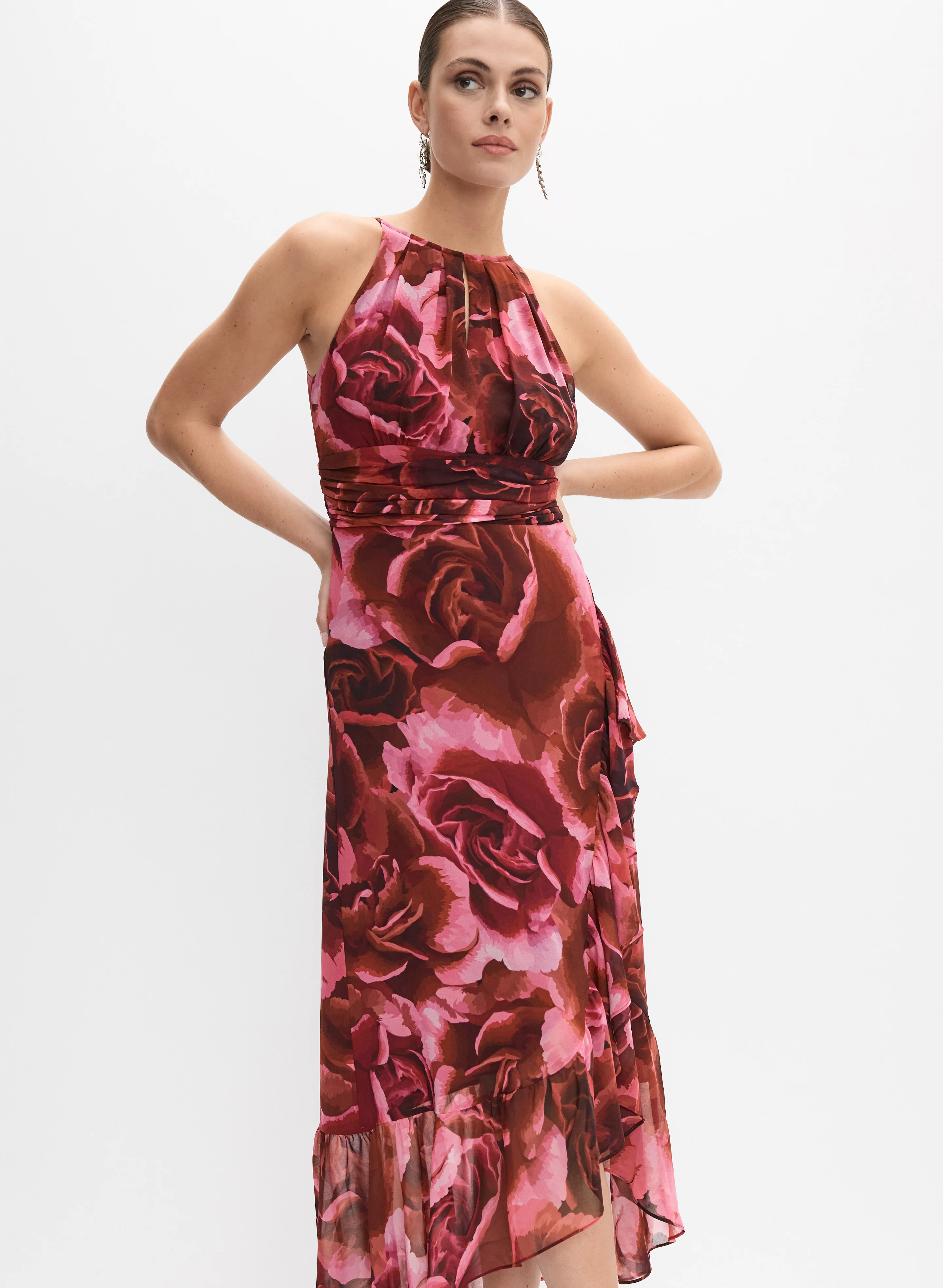 Floral Halter Neck Dress - Image 7