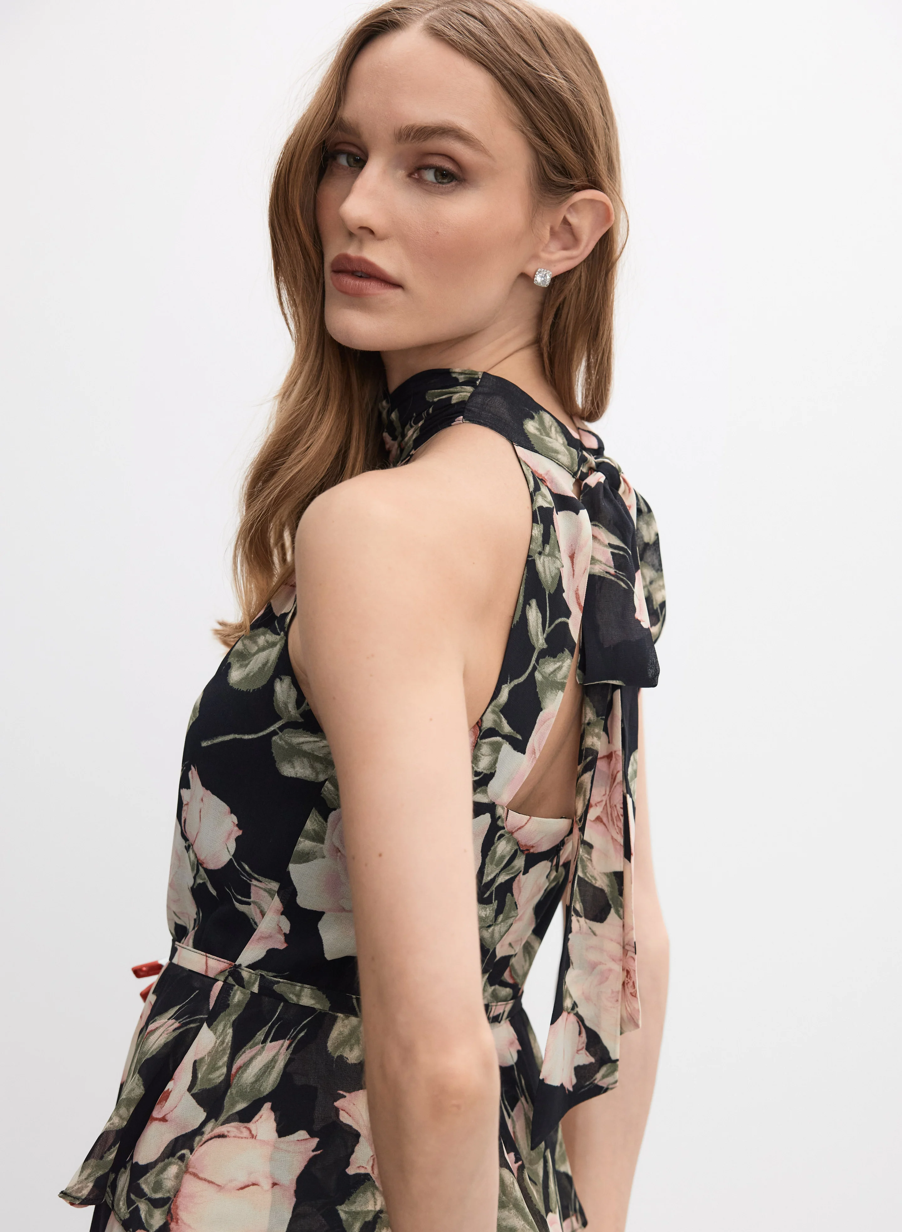 Floral Halter Neck Dress - Image 8