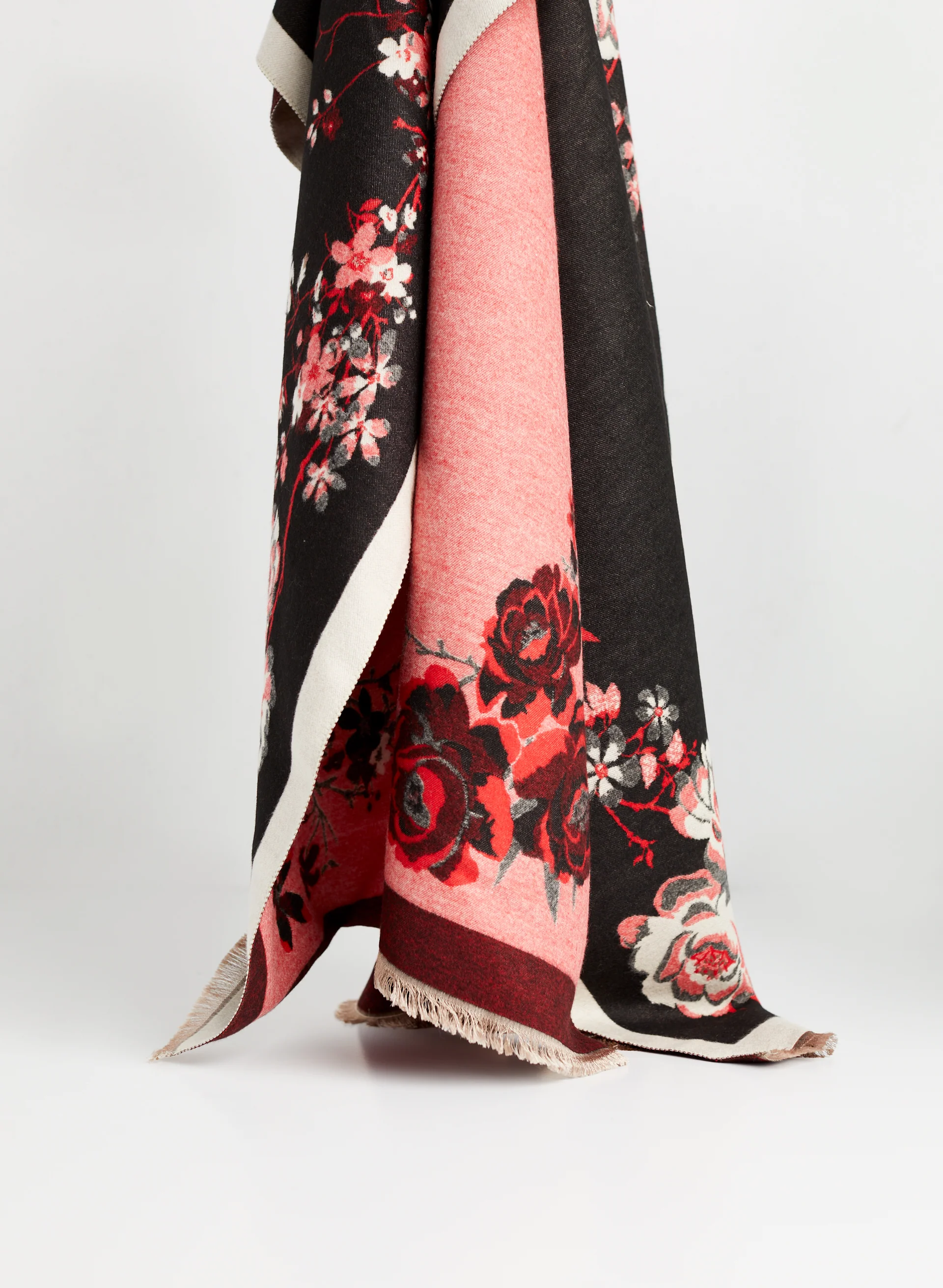 Floral Motif Reversible Jacquard Scarf - Image 2