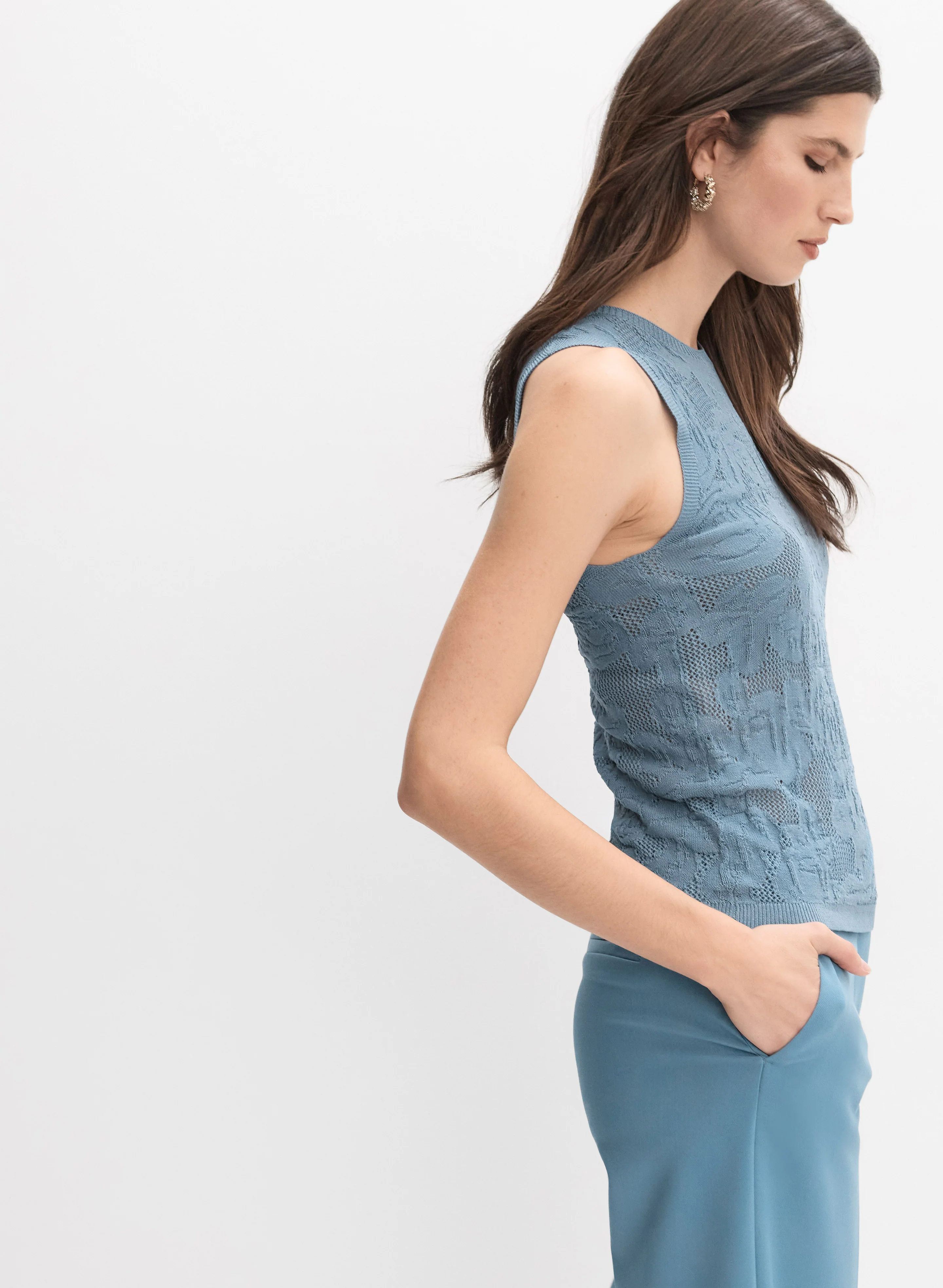 Floral Open-Knit Tank - Image 5