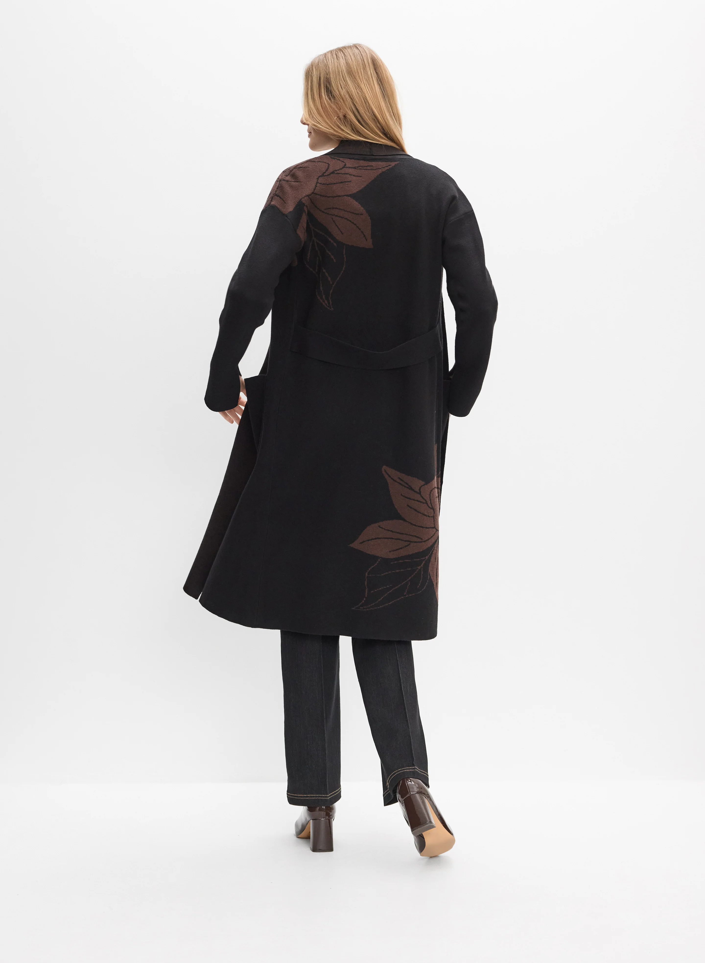 Long Floral Detail Cardigan - Image 4
