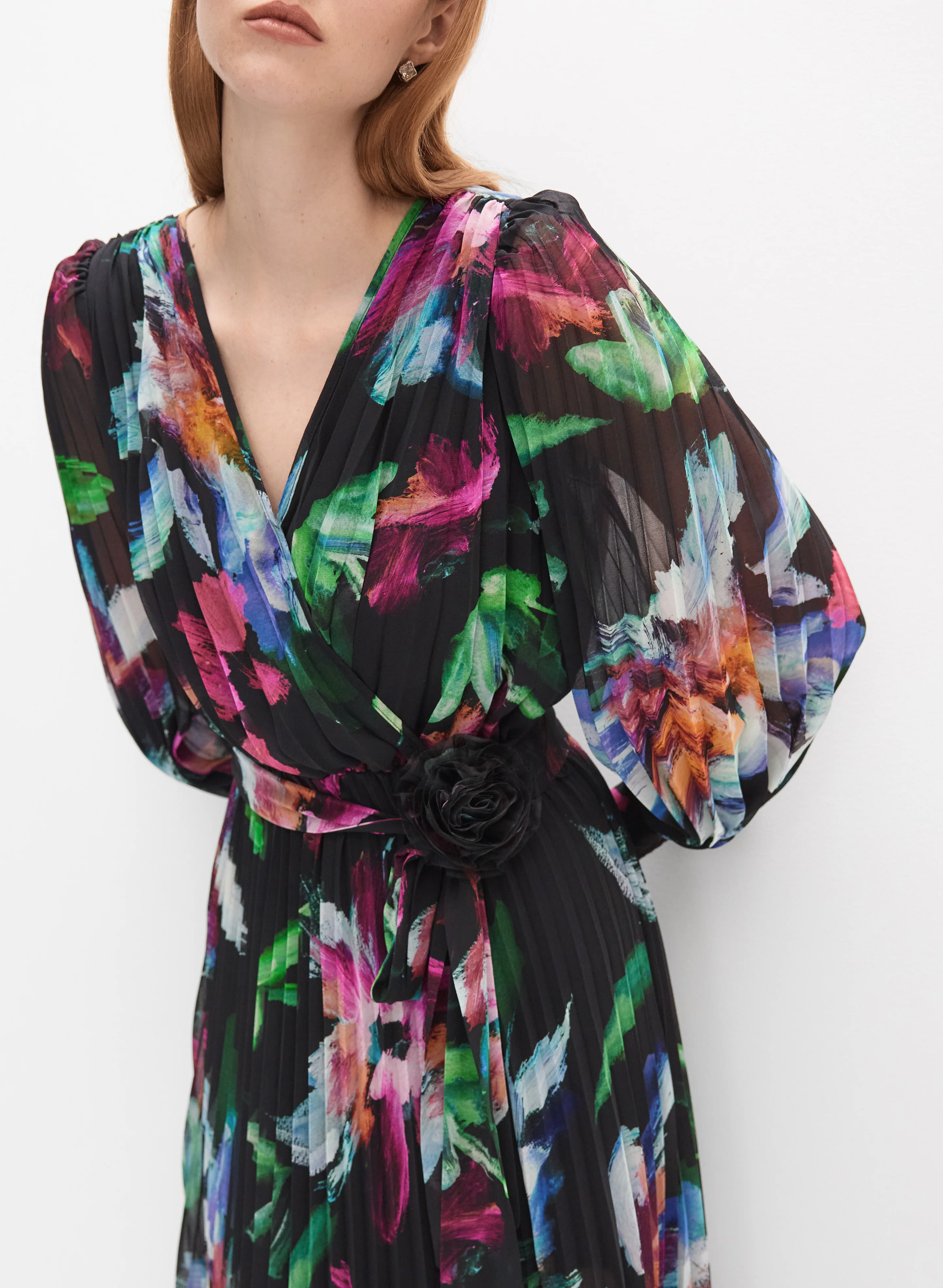 Floral Plissé Dress - Image 3