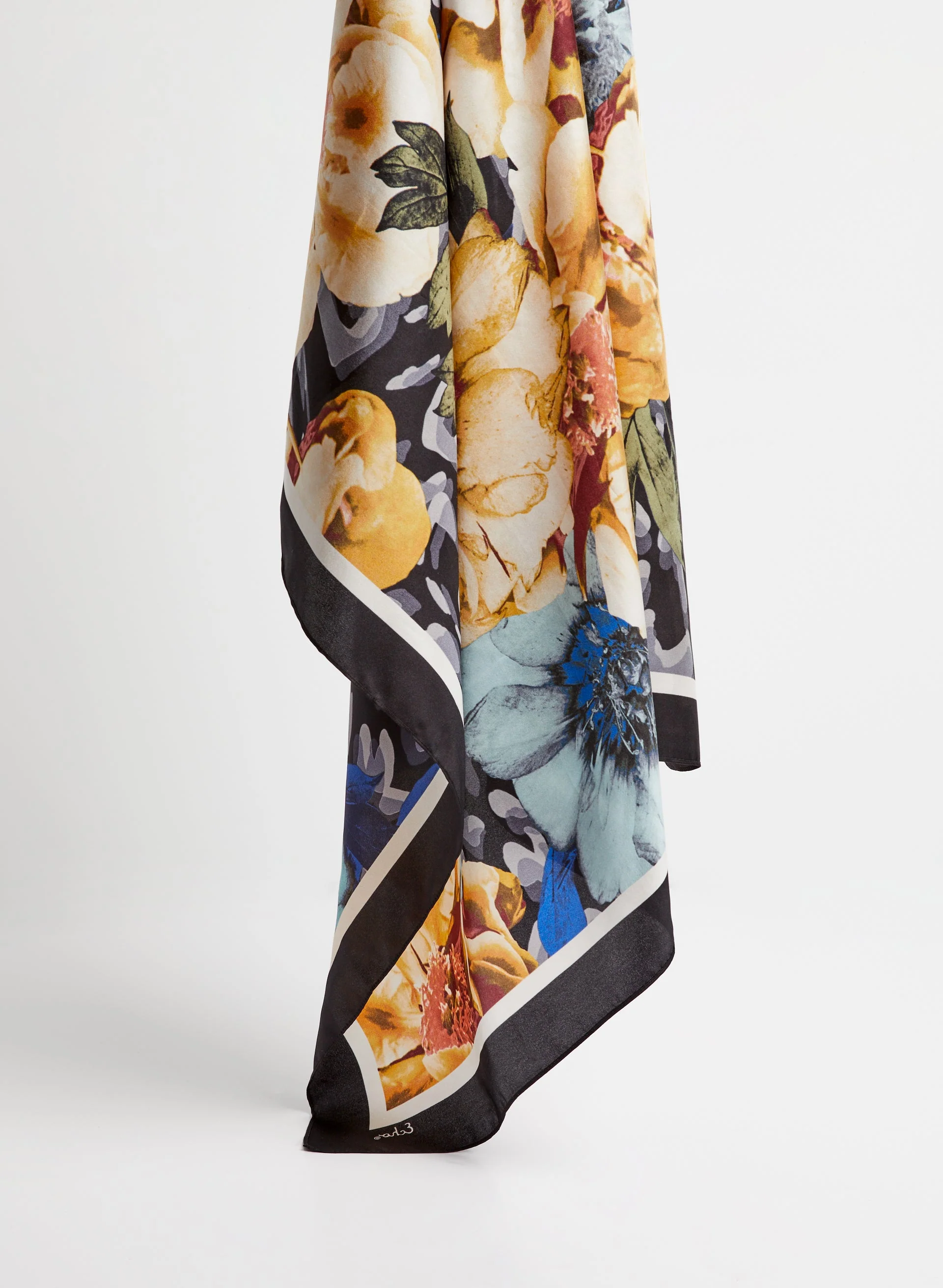 Floral Print Silk Scarf - Image 3
