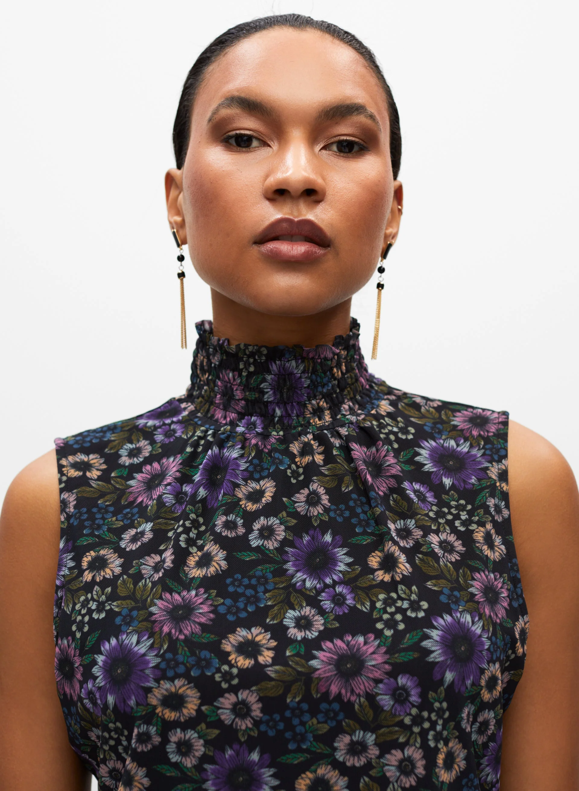 Floral Print Sleeveless Top - Image 2