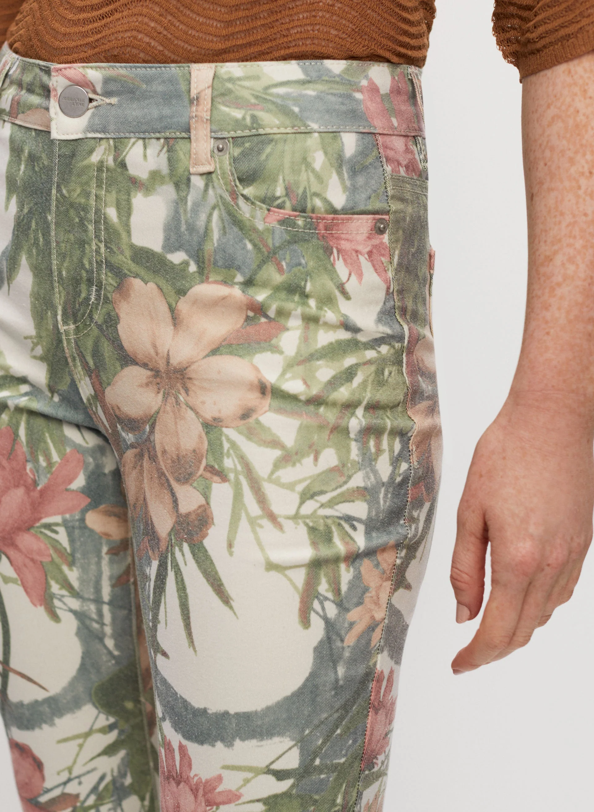 Floral Print Slim Leg Jeans - Image 4