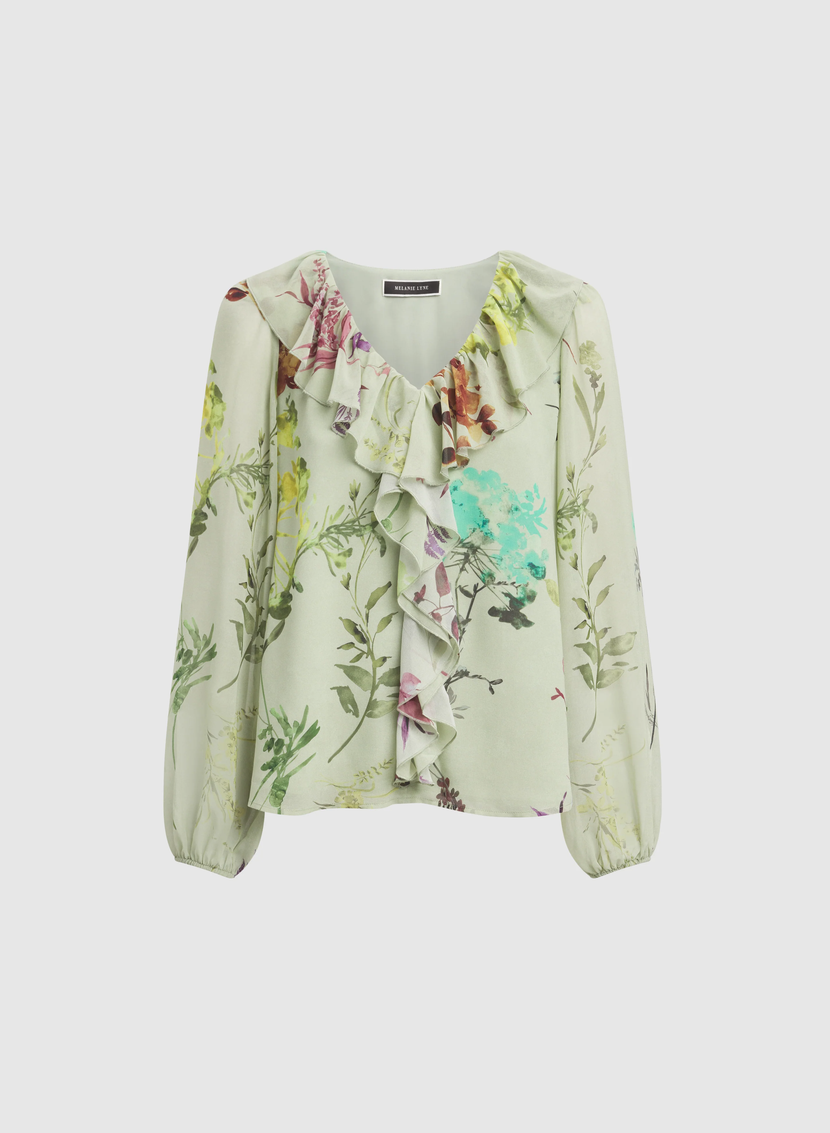Floral Ruffle Front Blouse - Image 6