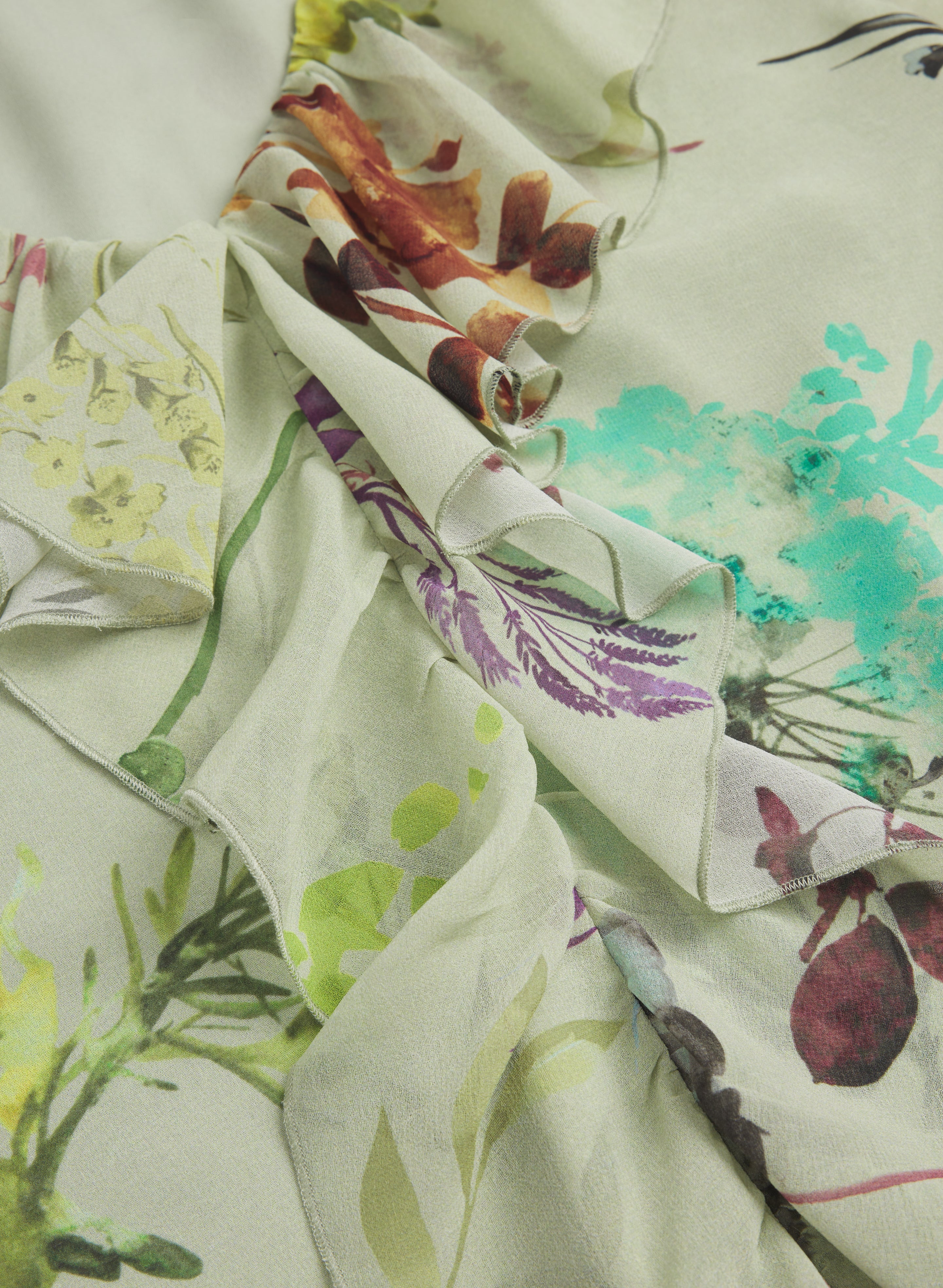 Floral Ruffle Front Blouse - Image 7