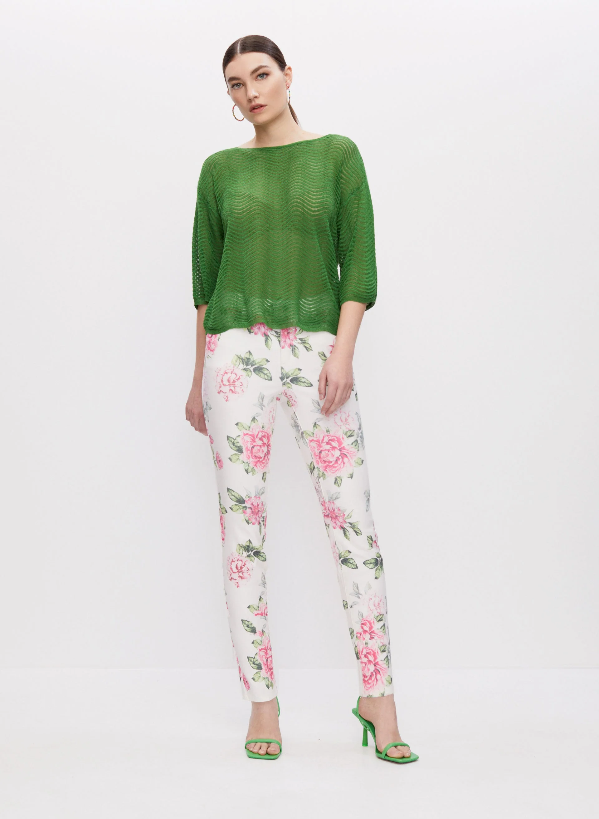 Floral Motif Slim Leg Jeans - Image 3