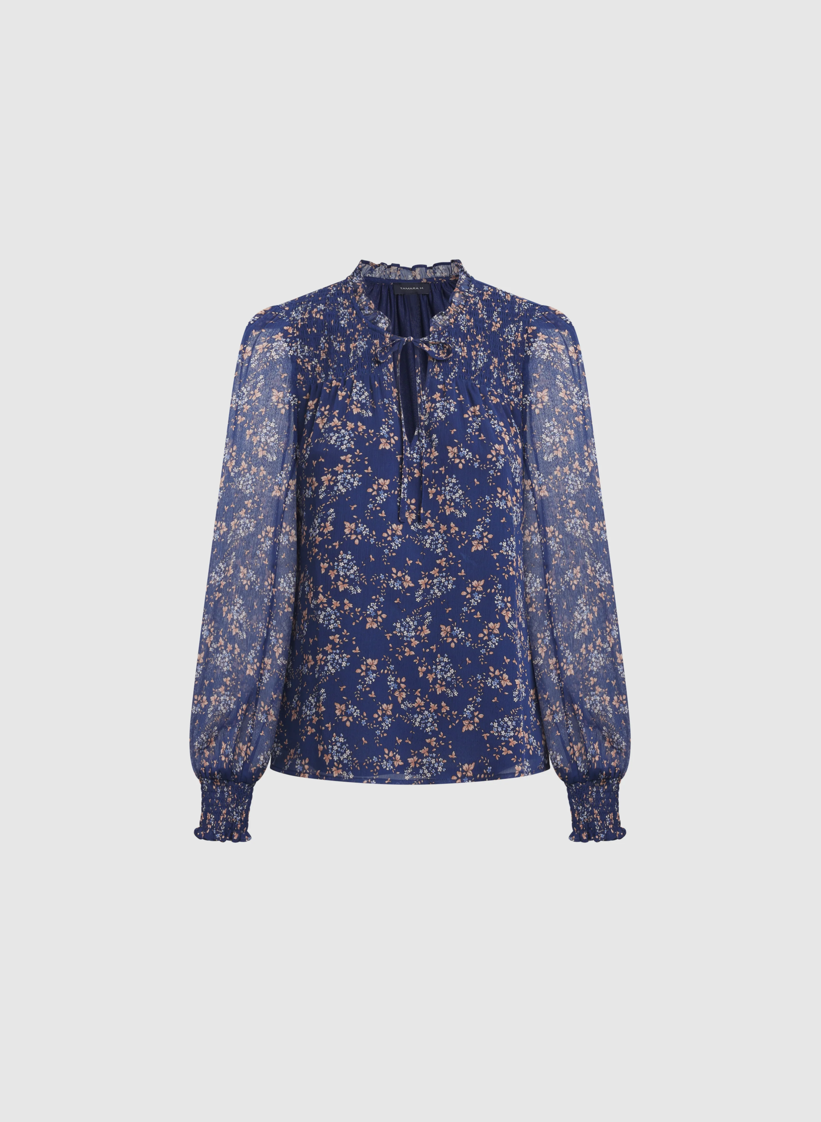 Floral Split Neck Blouse - Image 6