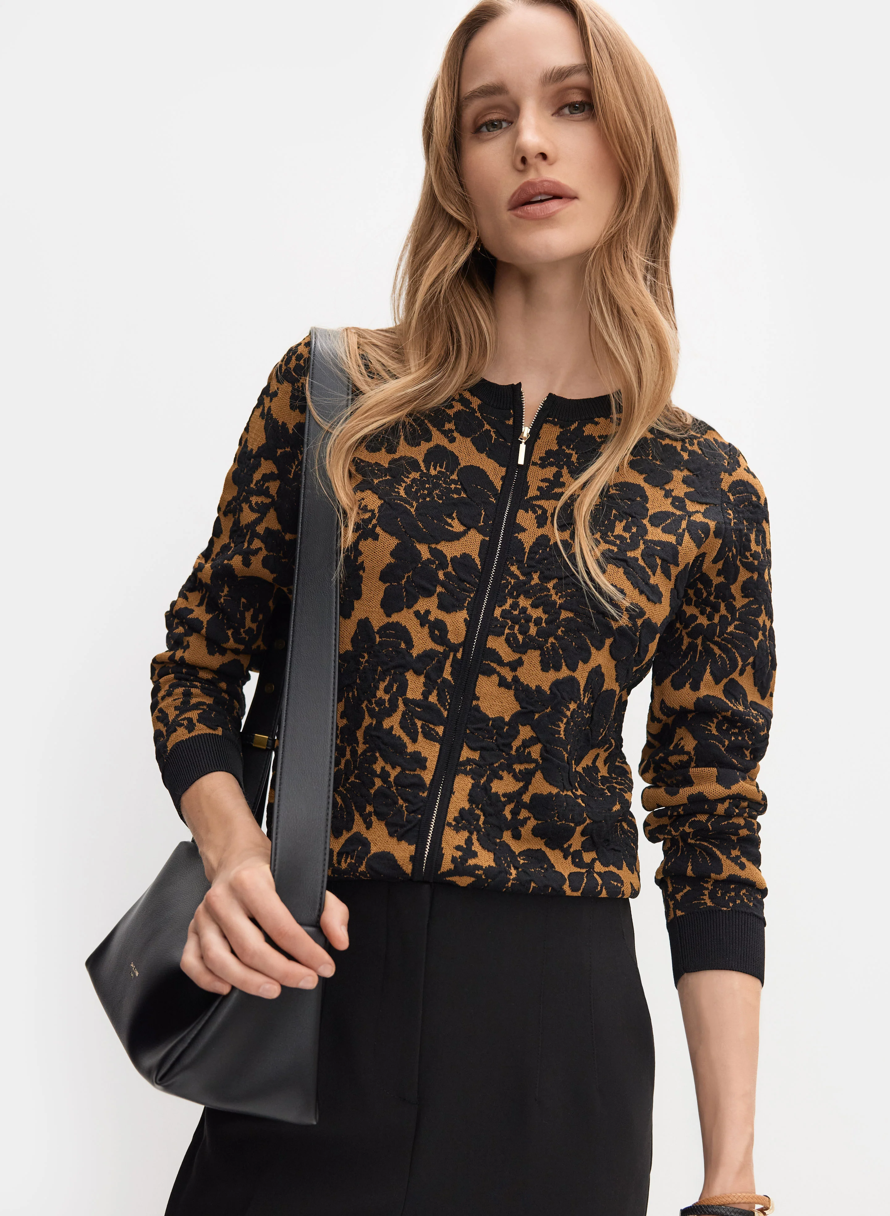 Floral Zip-Up Cardigan - Image 5