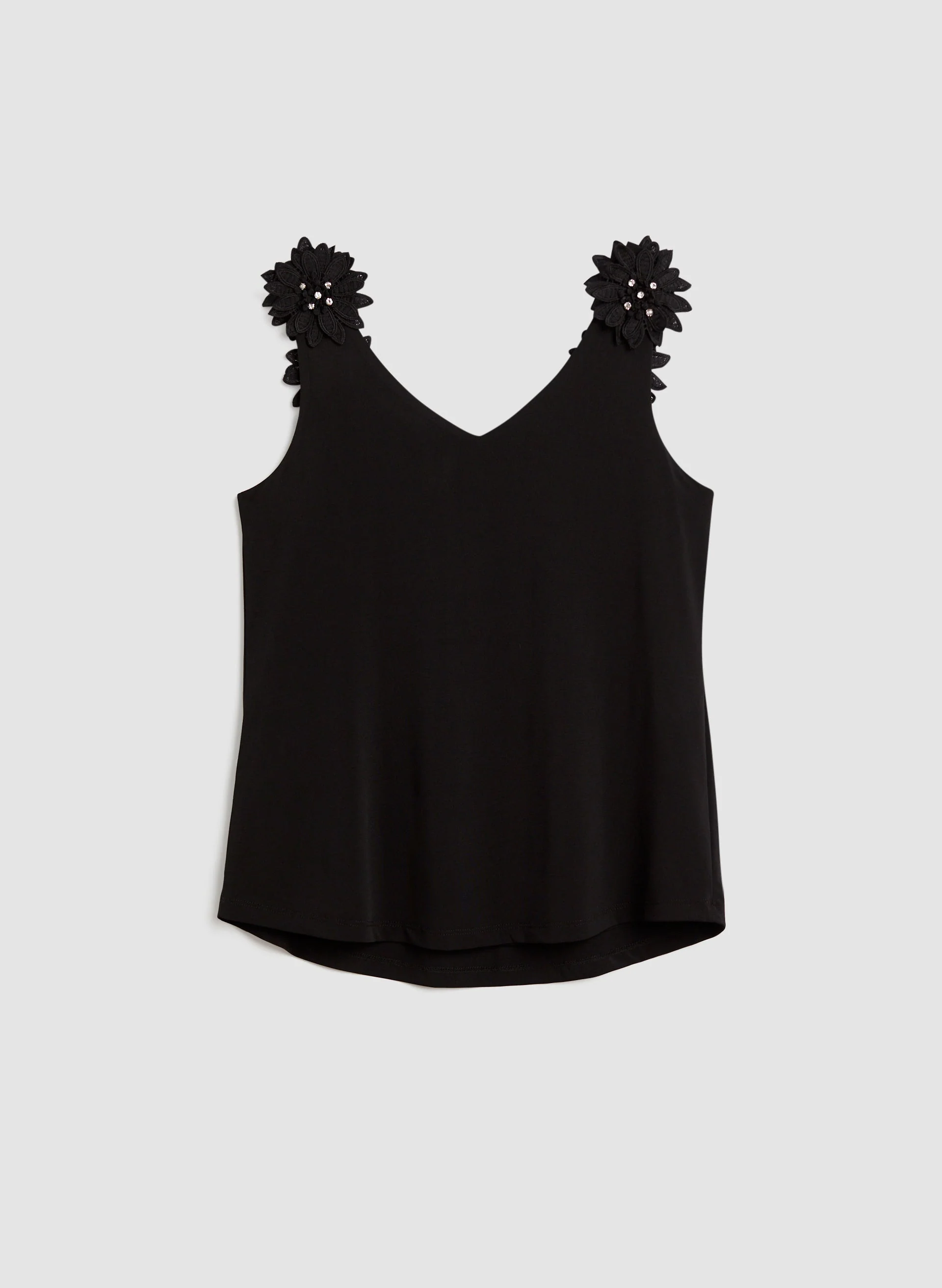 Flower Strap Crystal Detail Top - Image 7