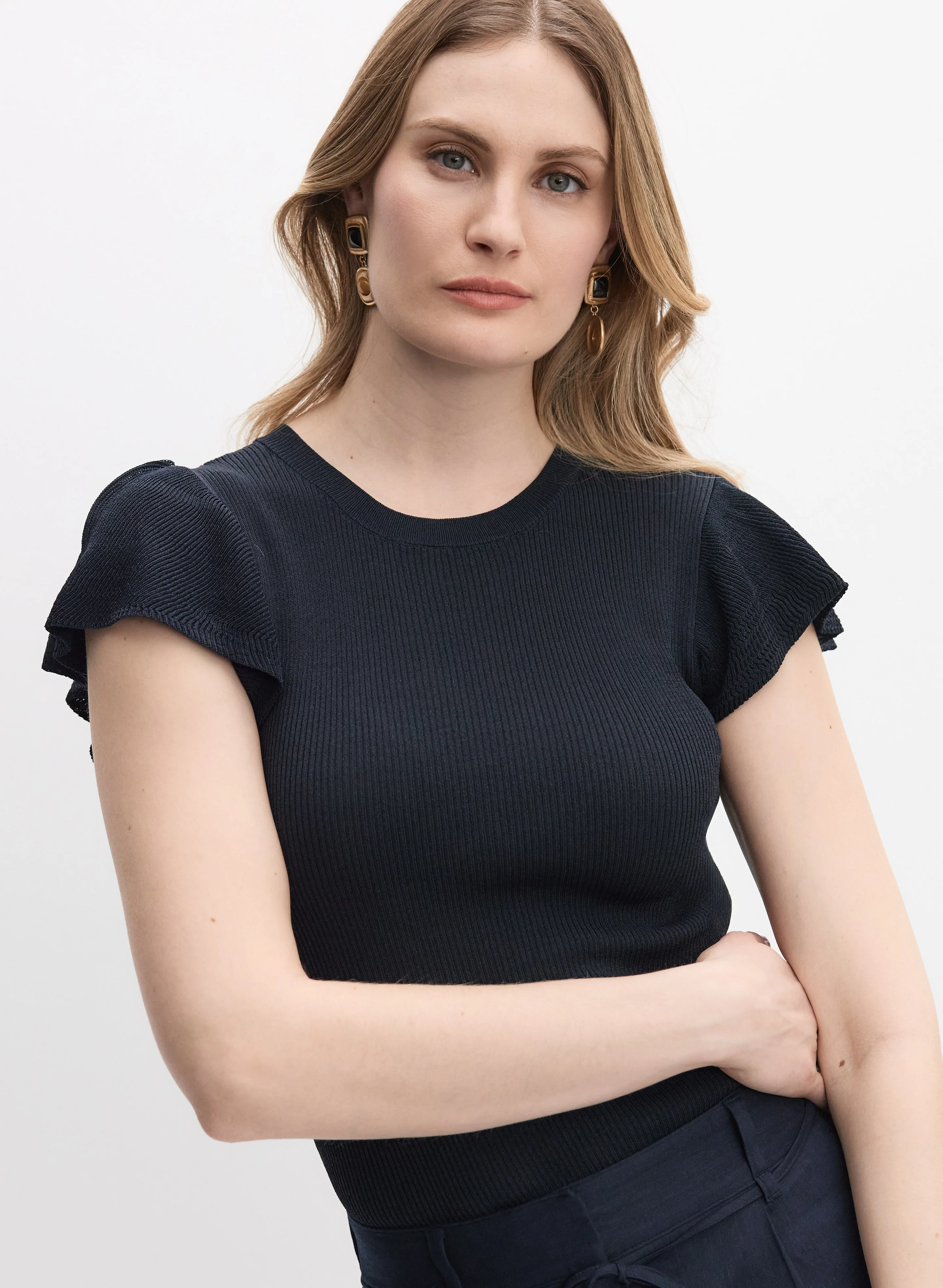 Flutter Sleeve Knit Top