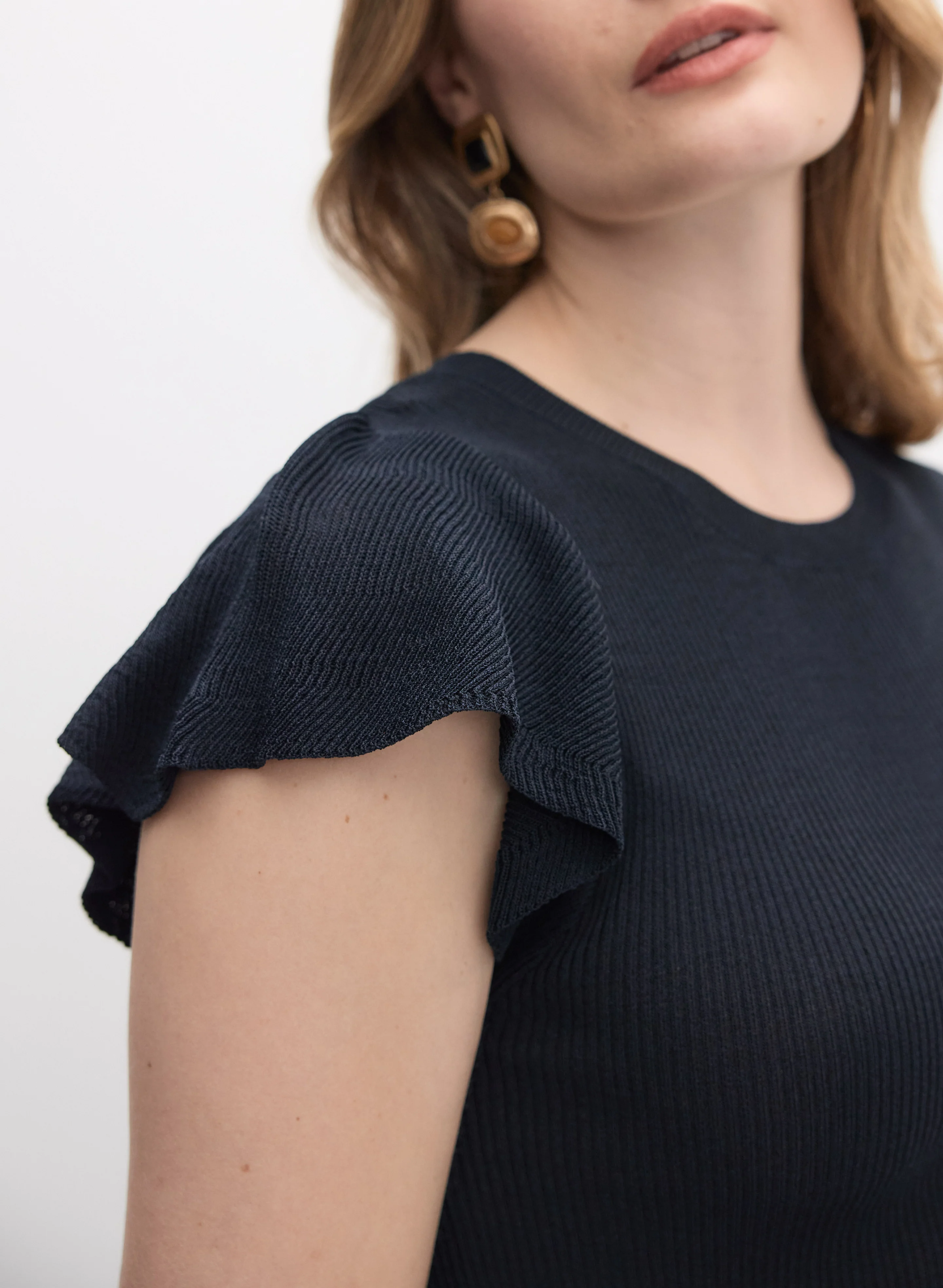 Flutter Sleeve Knit Top - Image 2