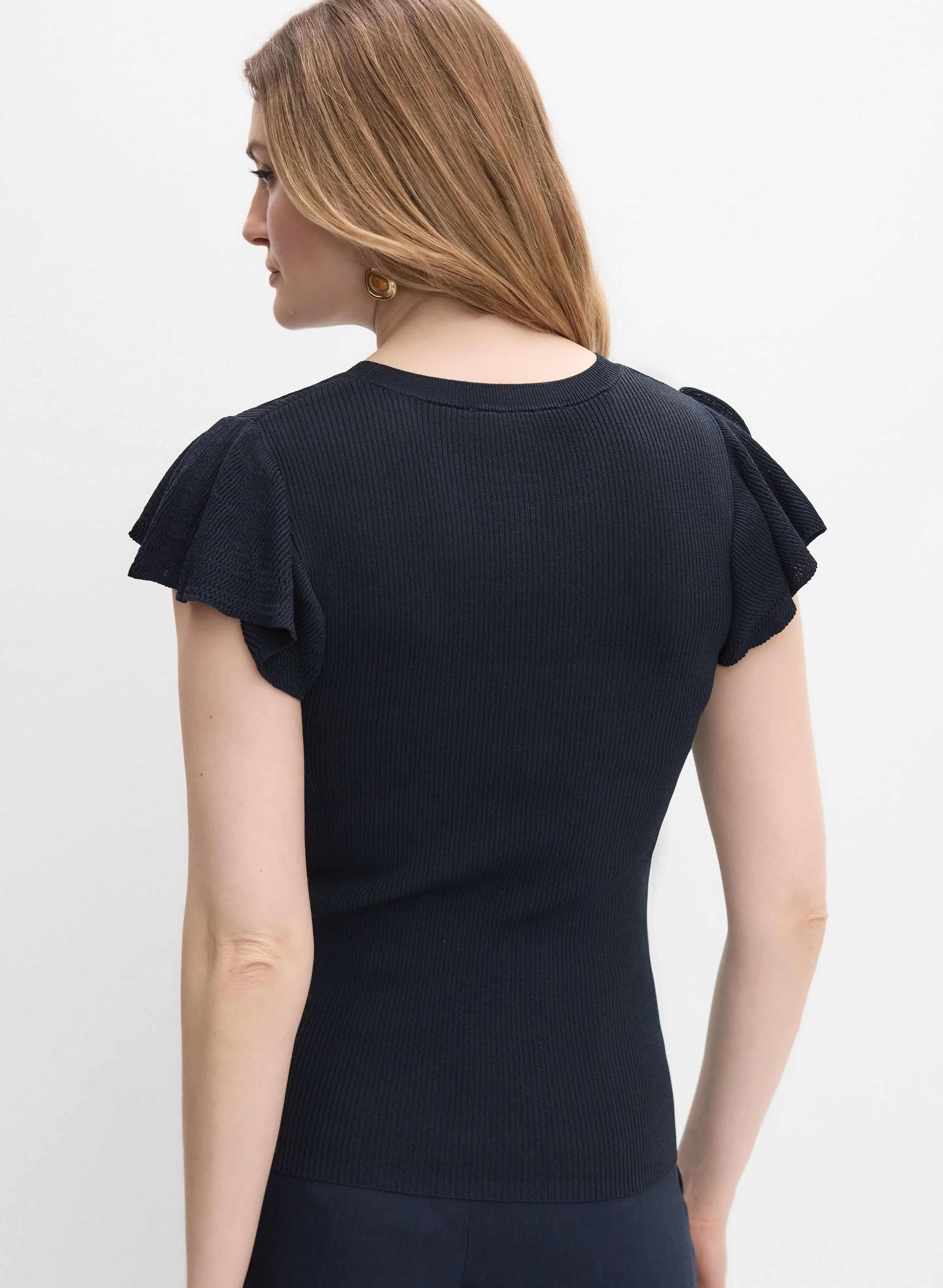 Flutter Sleeve Knit Top - Image 4