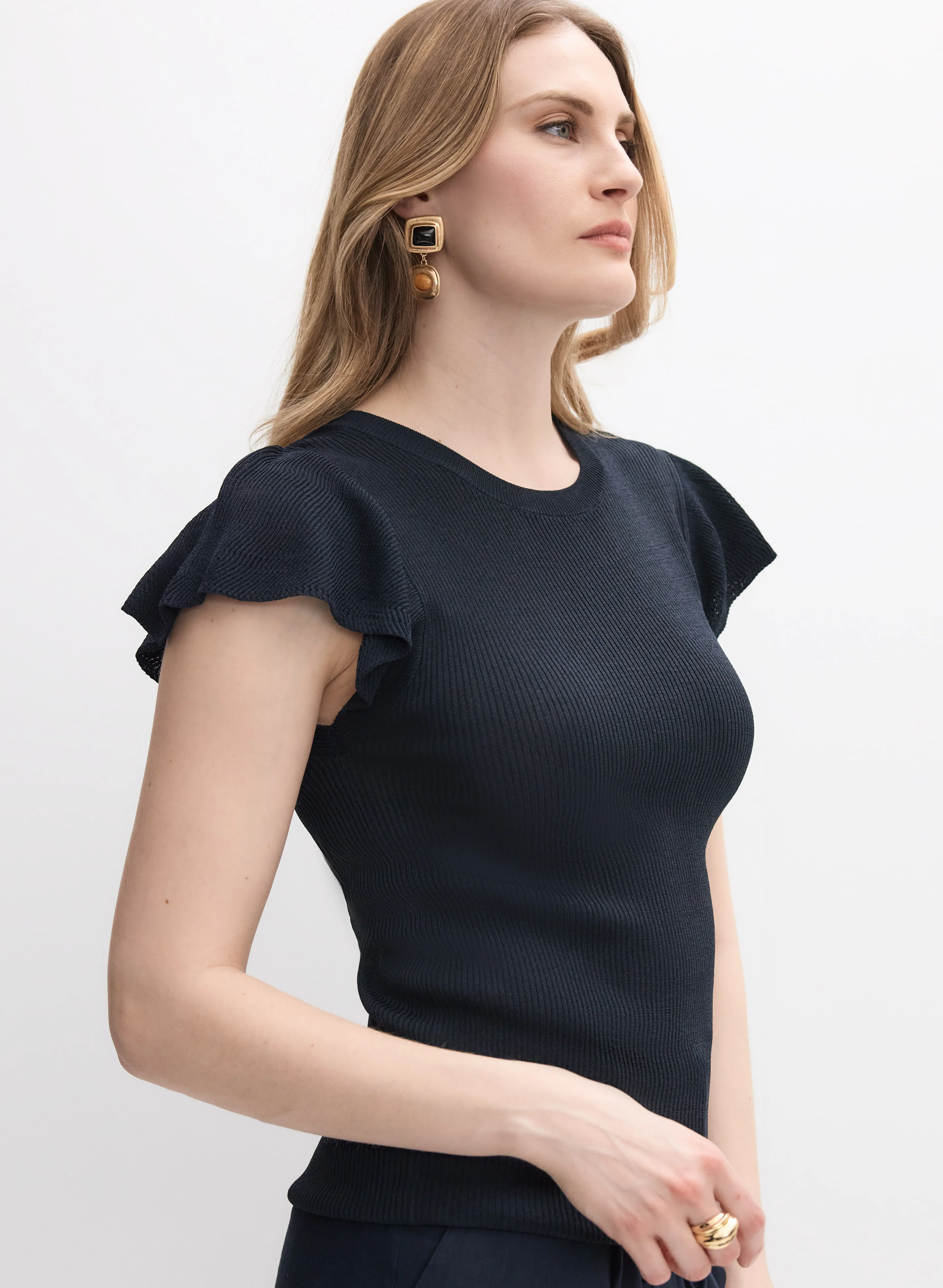 Flutter Sleeve Knit Top - Image 5