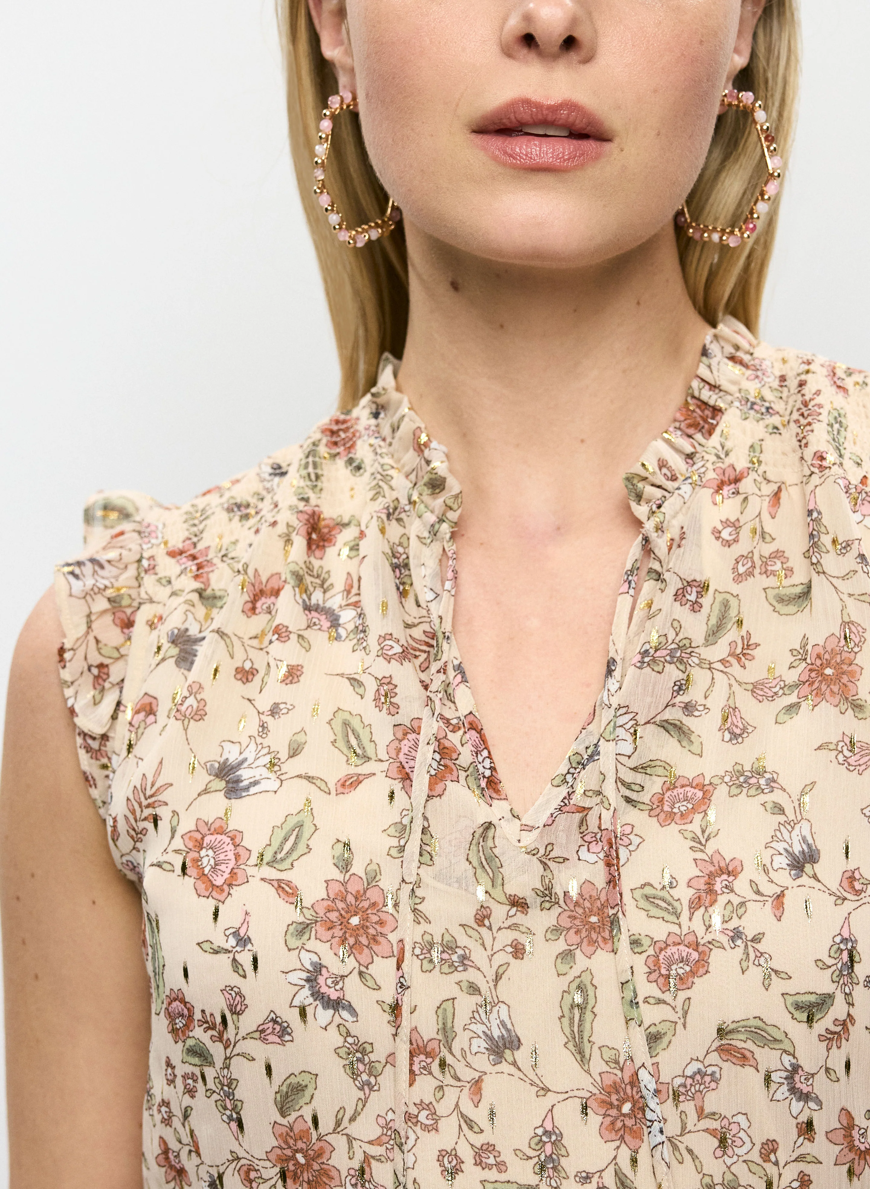 Frilled Mixed Floral Blouse - Image 2