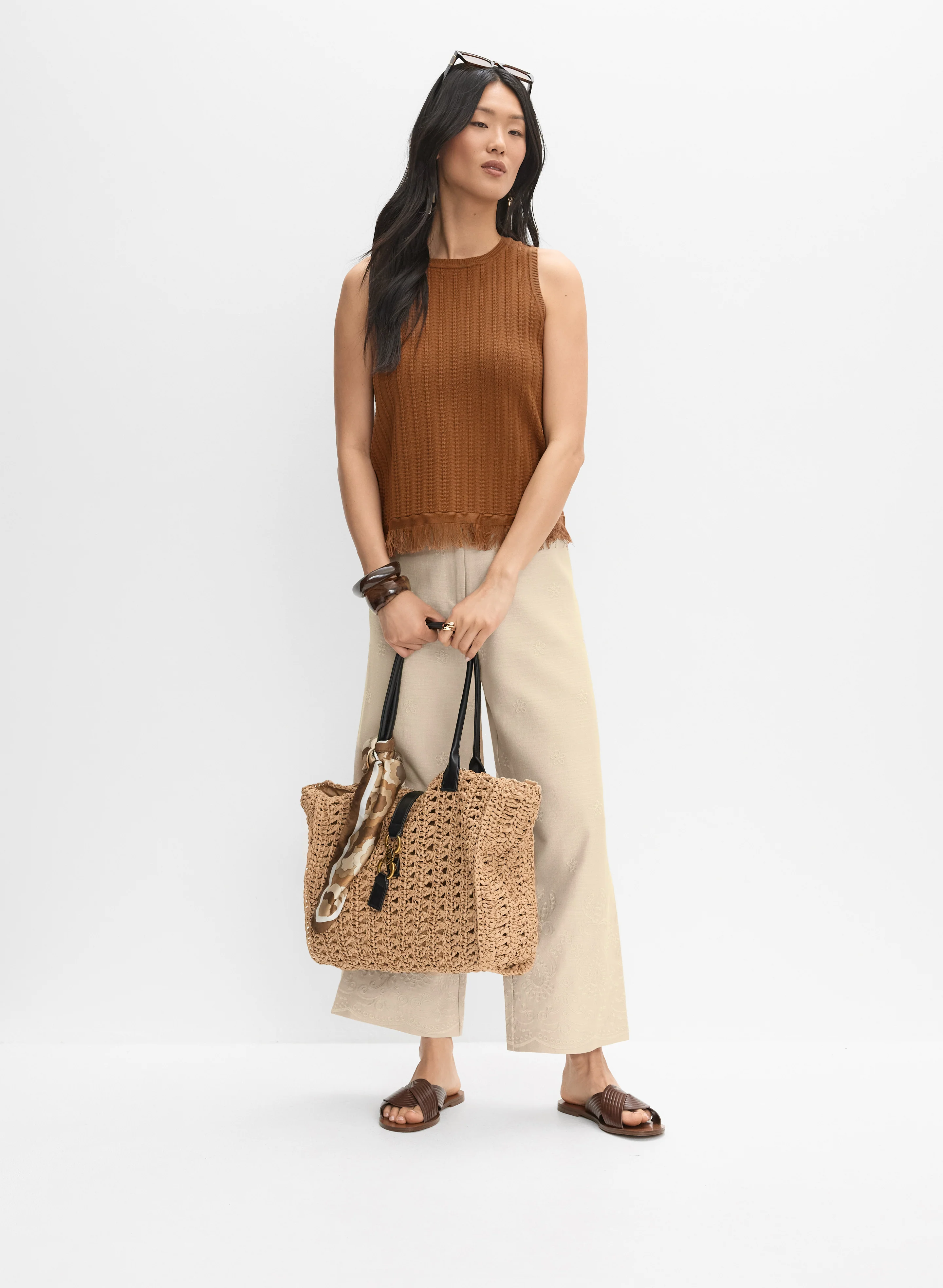 Fringe Hem Knit Tank Top - Image 3