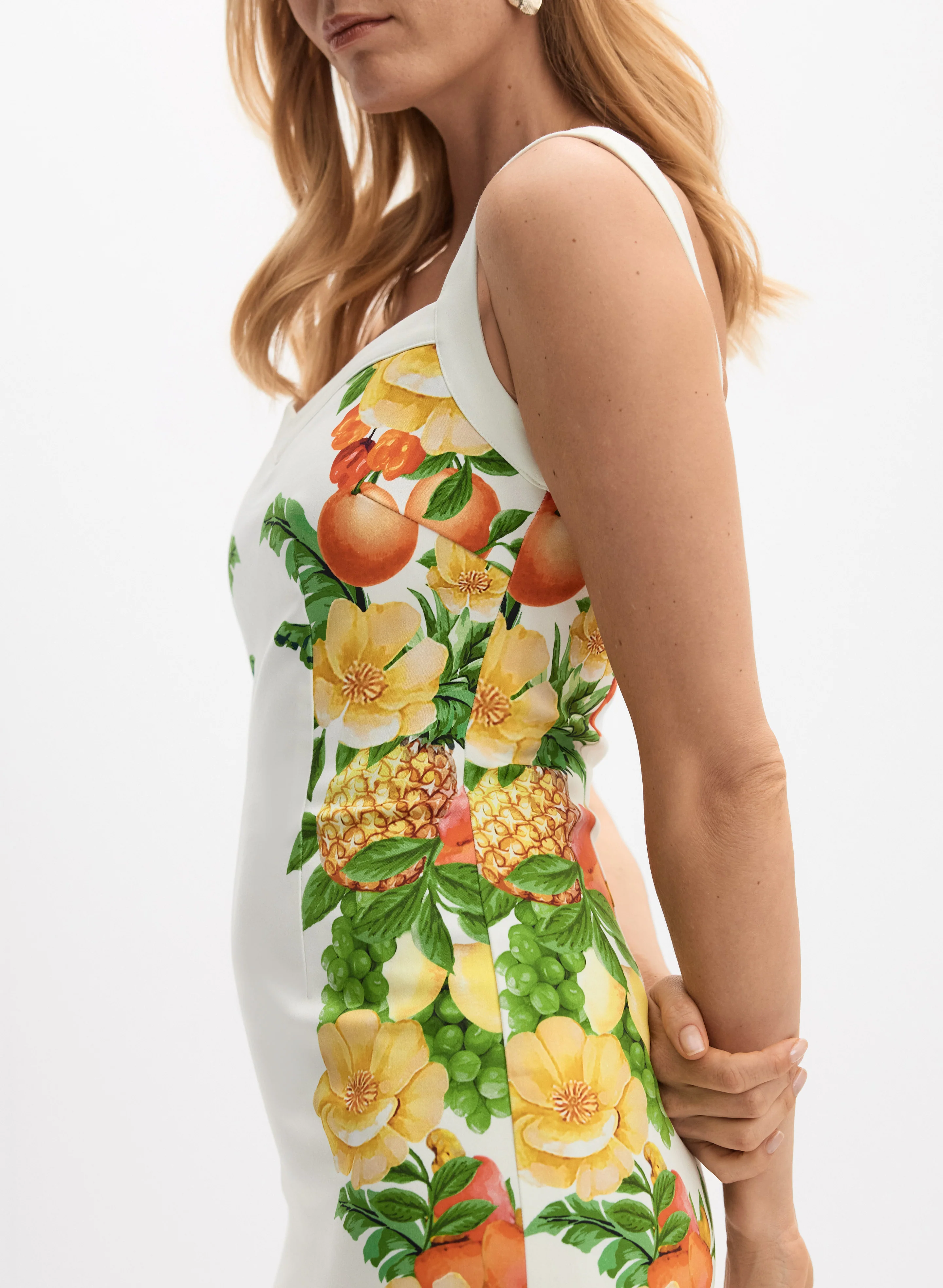 Fruit & Floral Print Midi Dress - Image 2