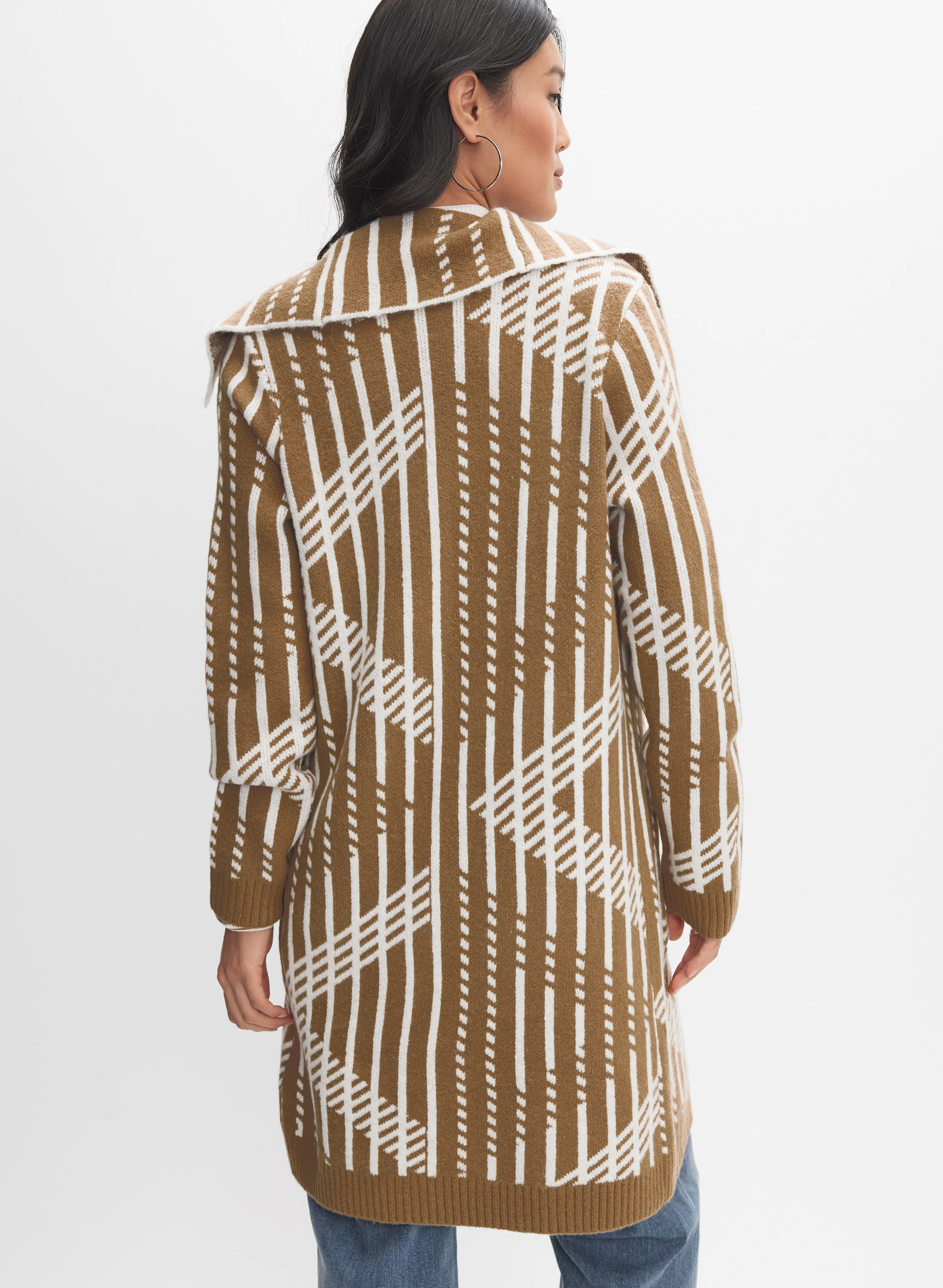 Geometric Open-Front Cardigan - Image 4