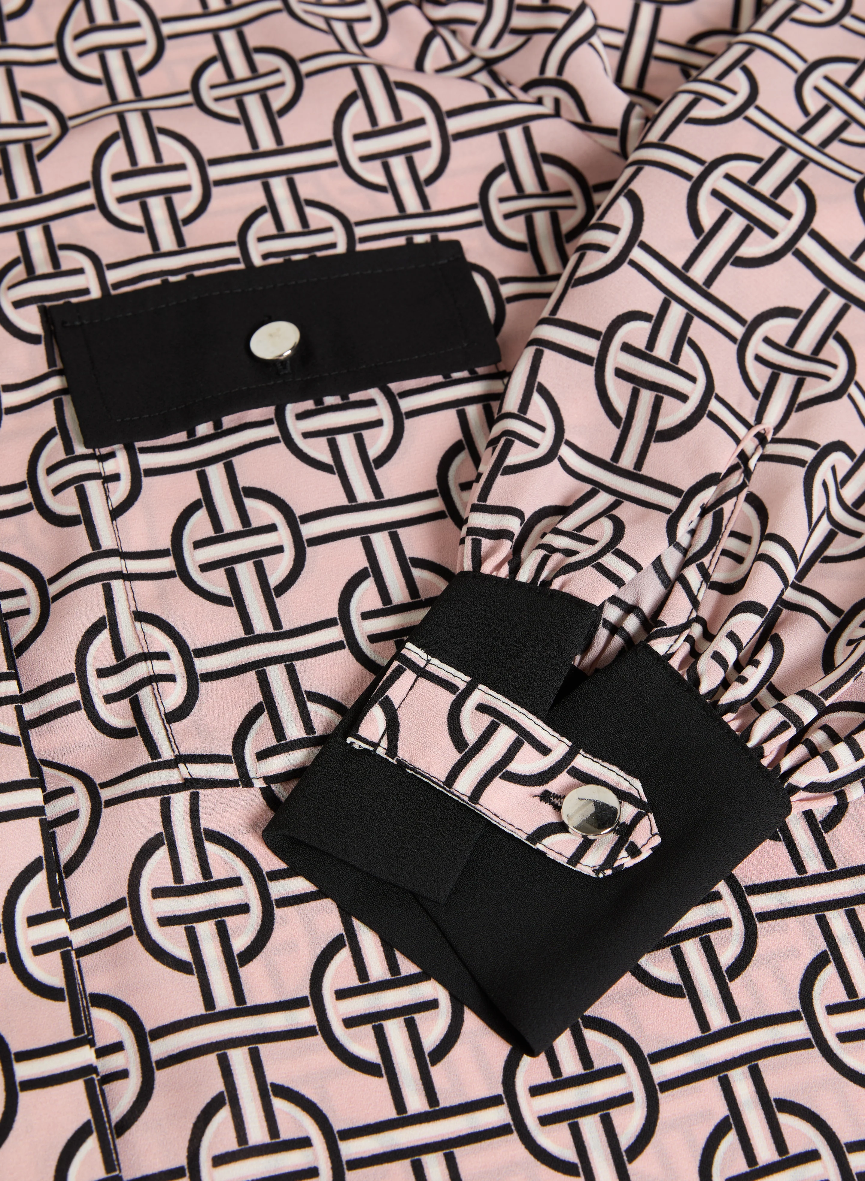 Geometric Print Long Sleeve Blouse - Image 7