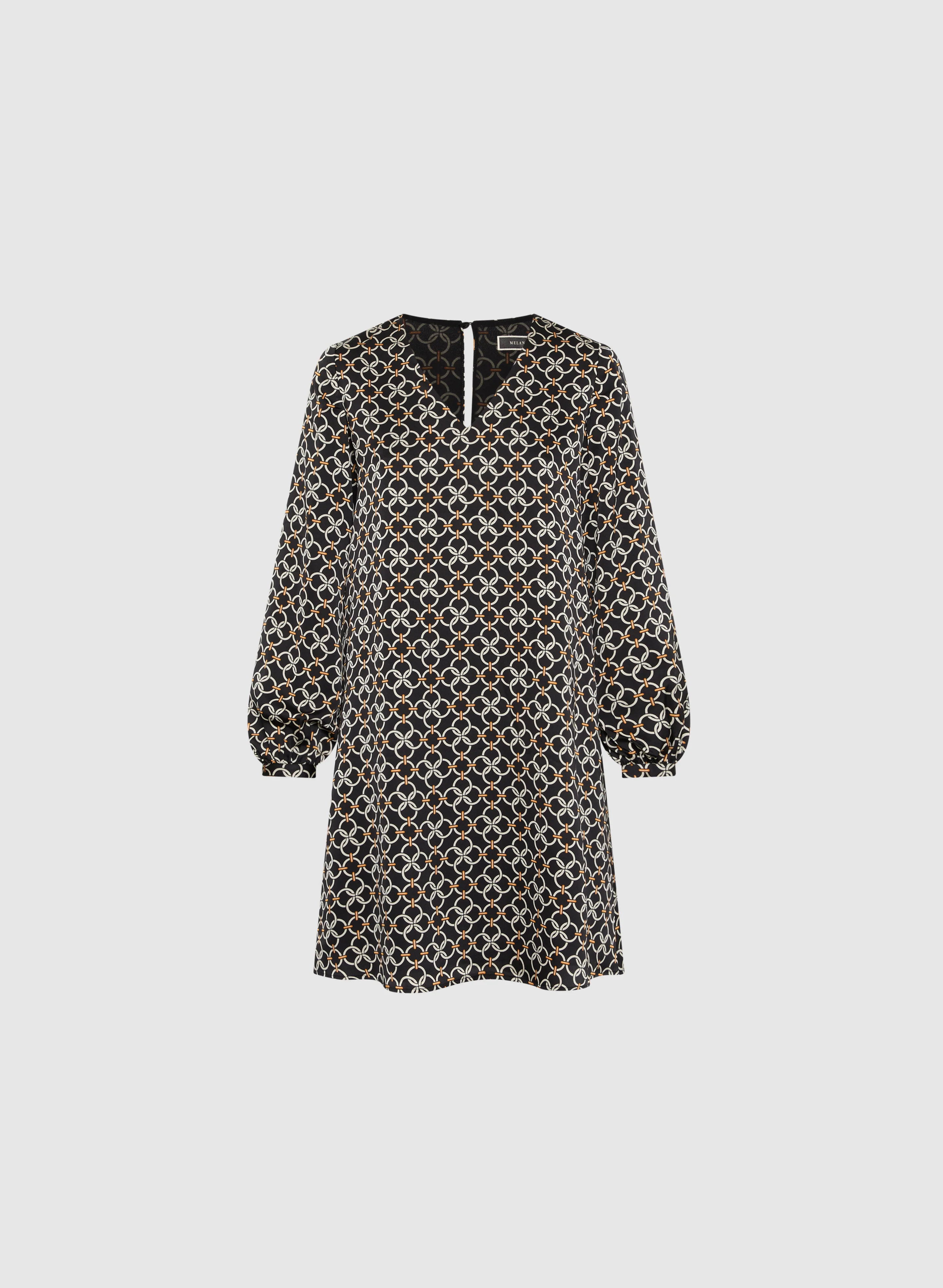 Geometric Print Long Sleeve Dress - Image 6