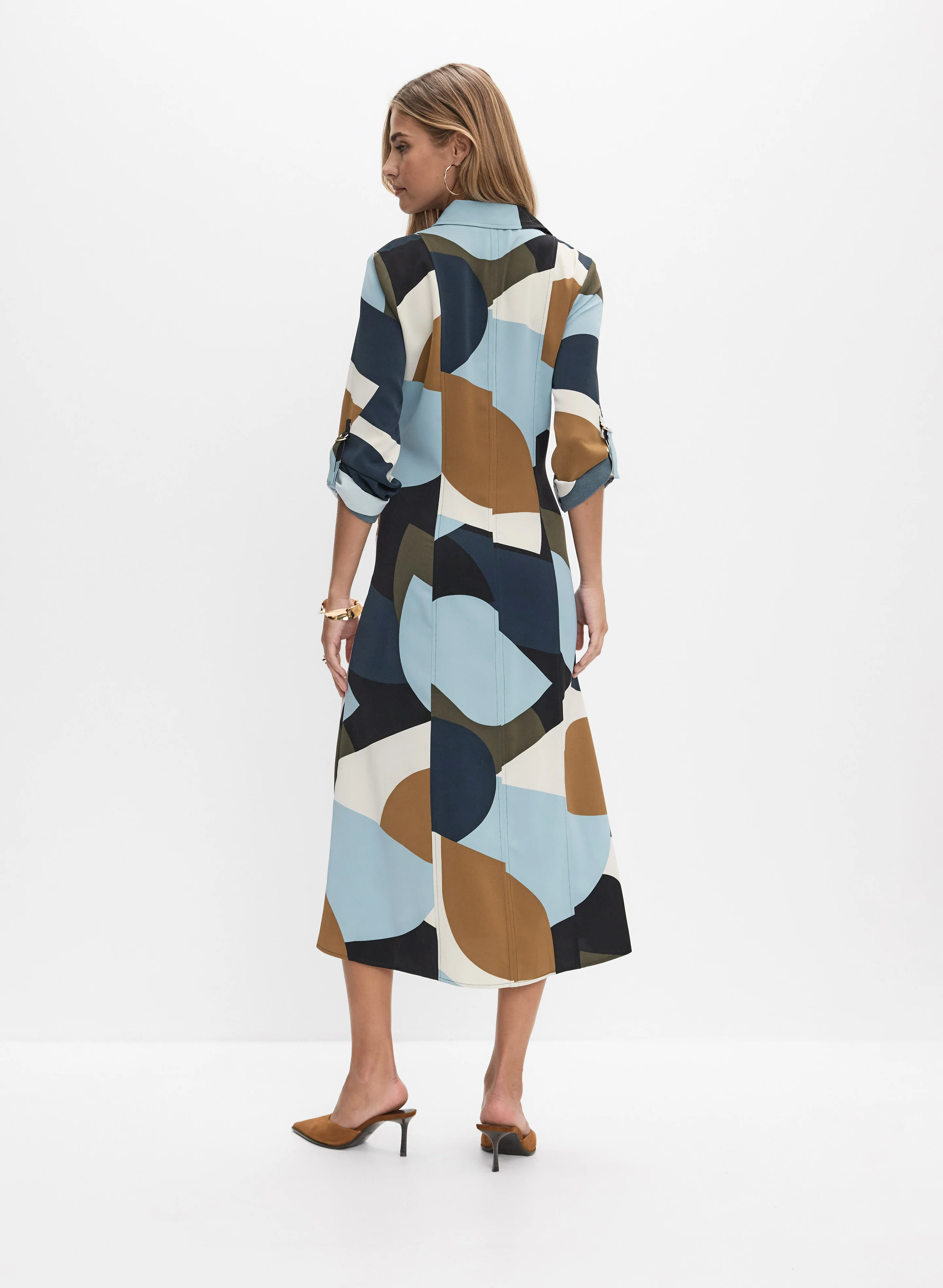 Geometric Shirt Dress - Image 4