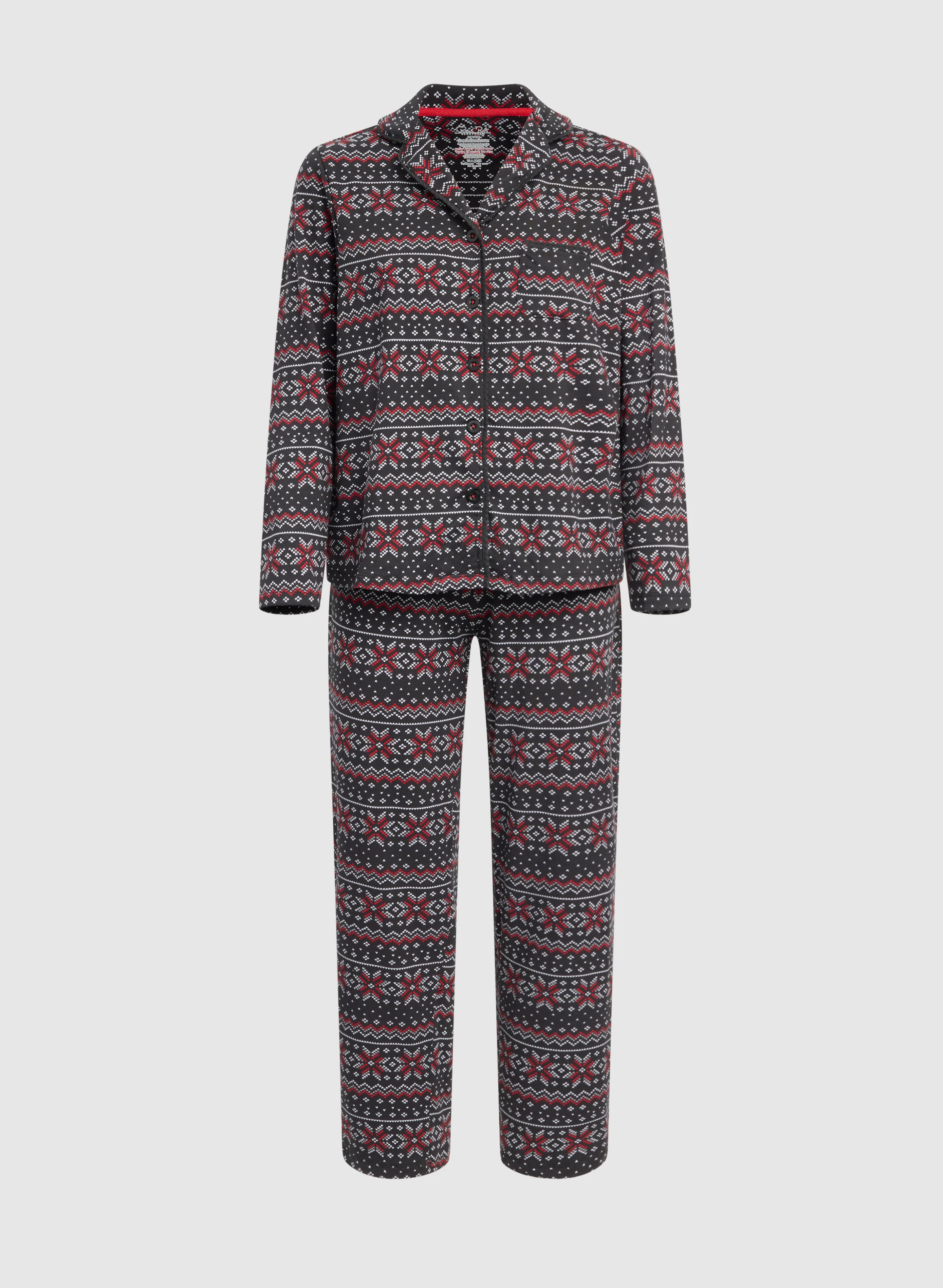 Geometric & Snowflake Print Pyjama Set - Image 7