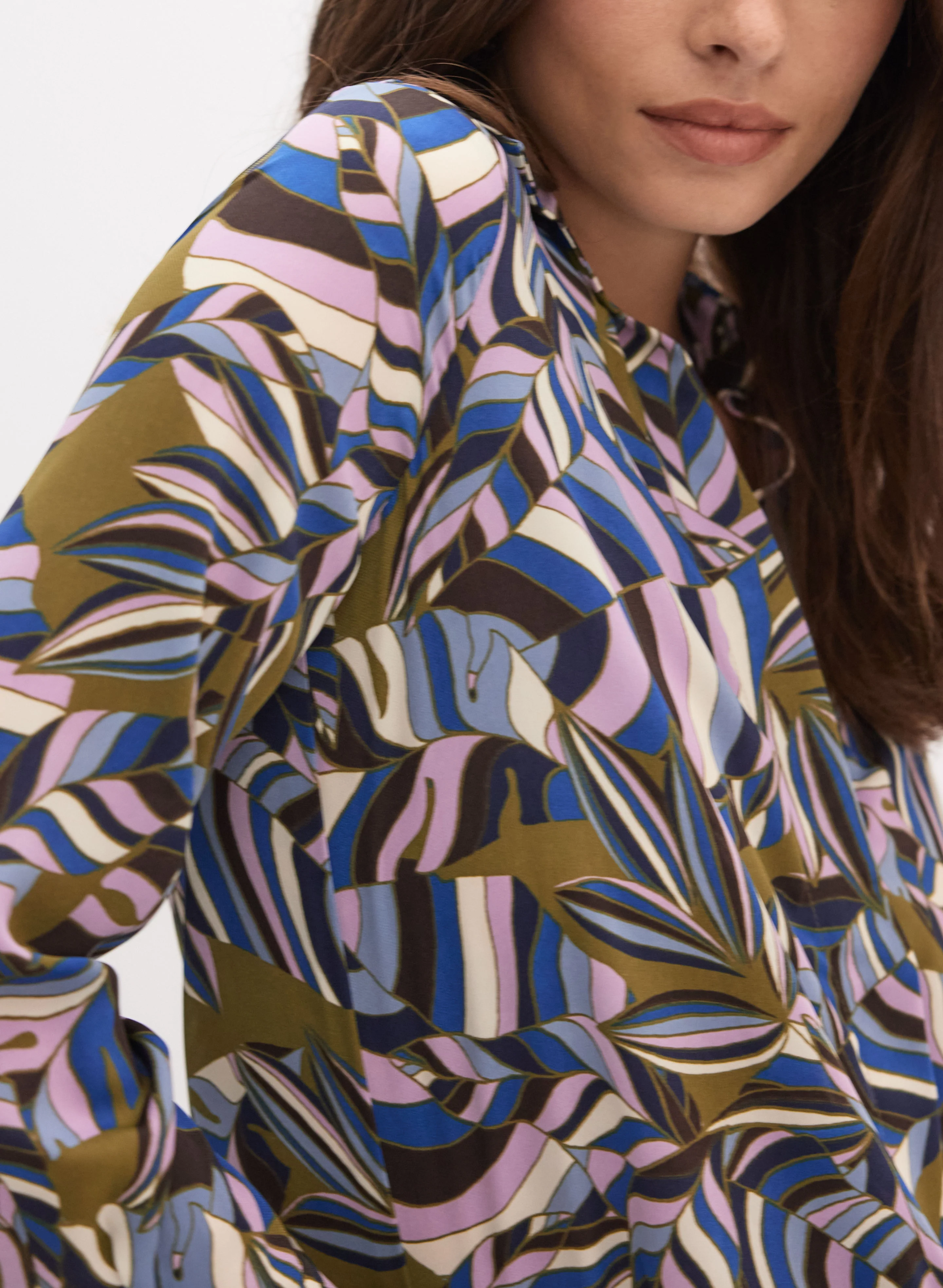 Geometric Wrap-Style Blouse - Image 2