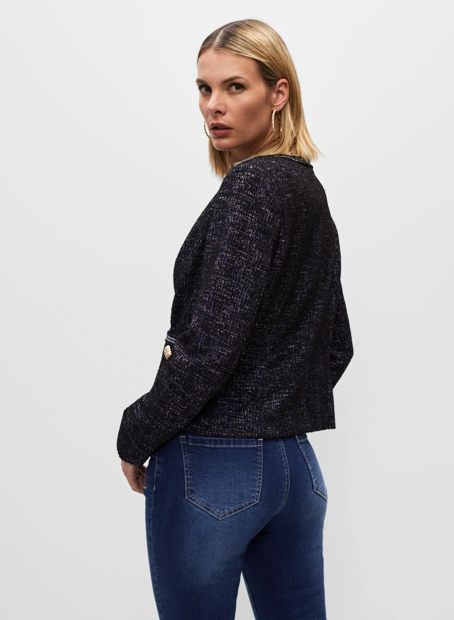 Gold Trim Tweed Jacket - Image 3