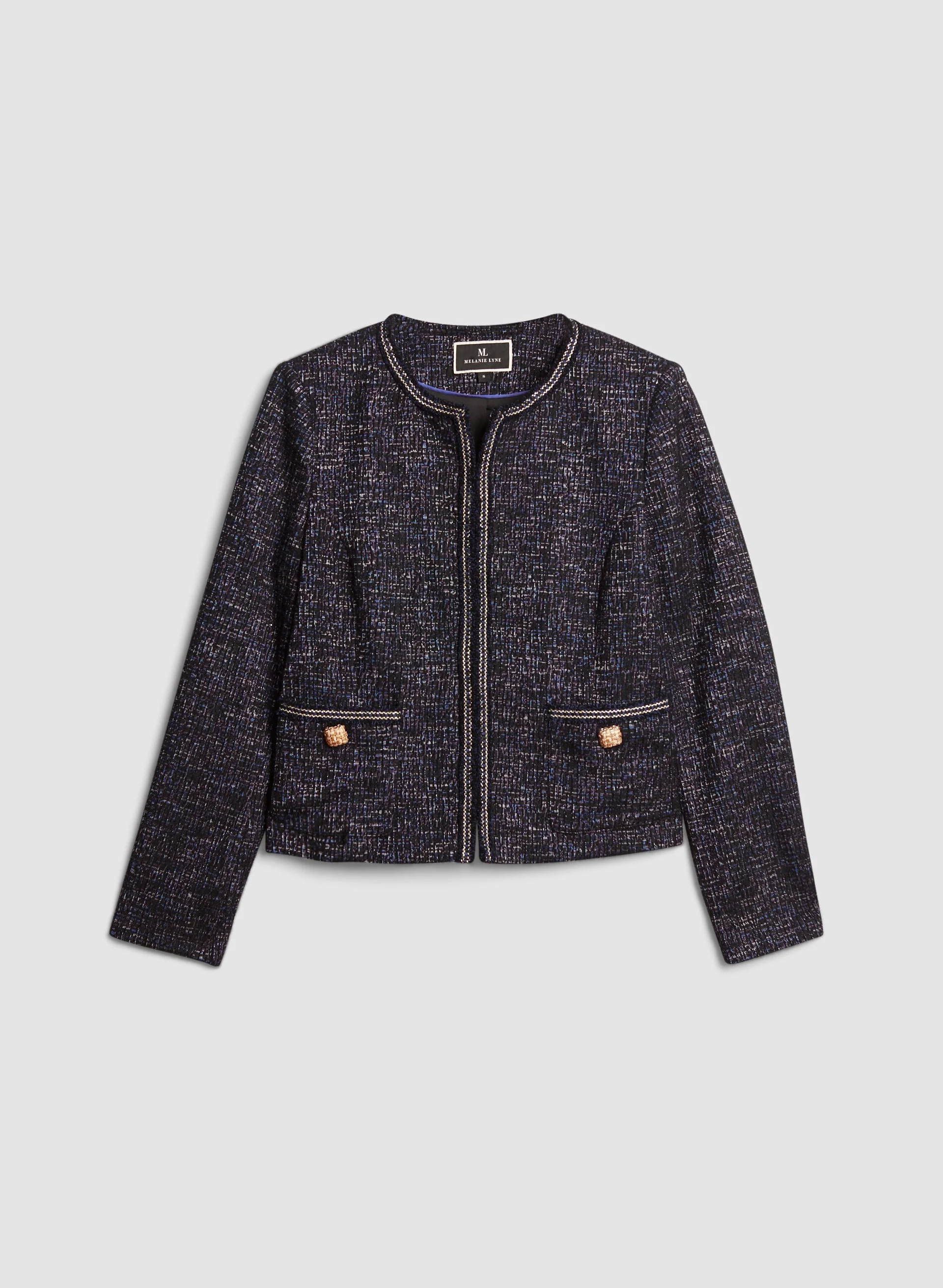 Gold Trim Tweed Jacket - Image 5