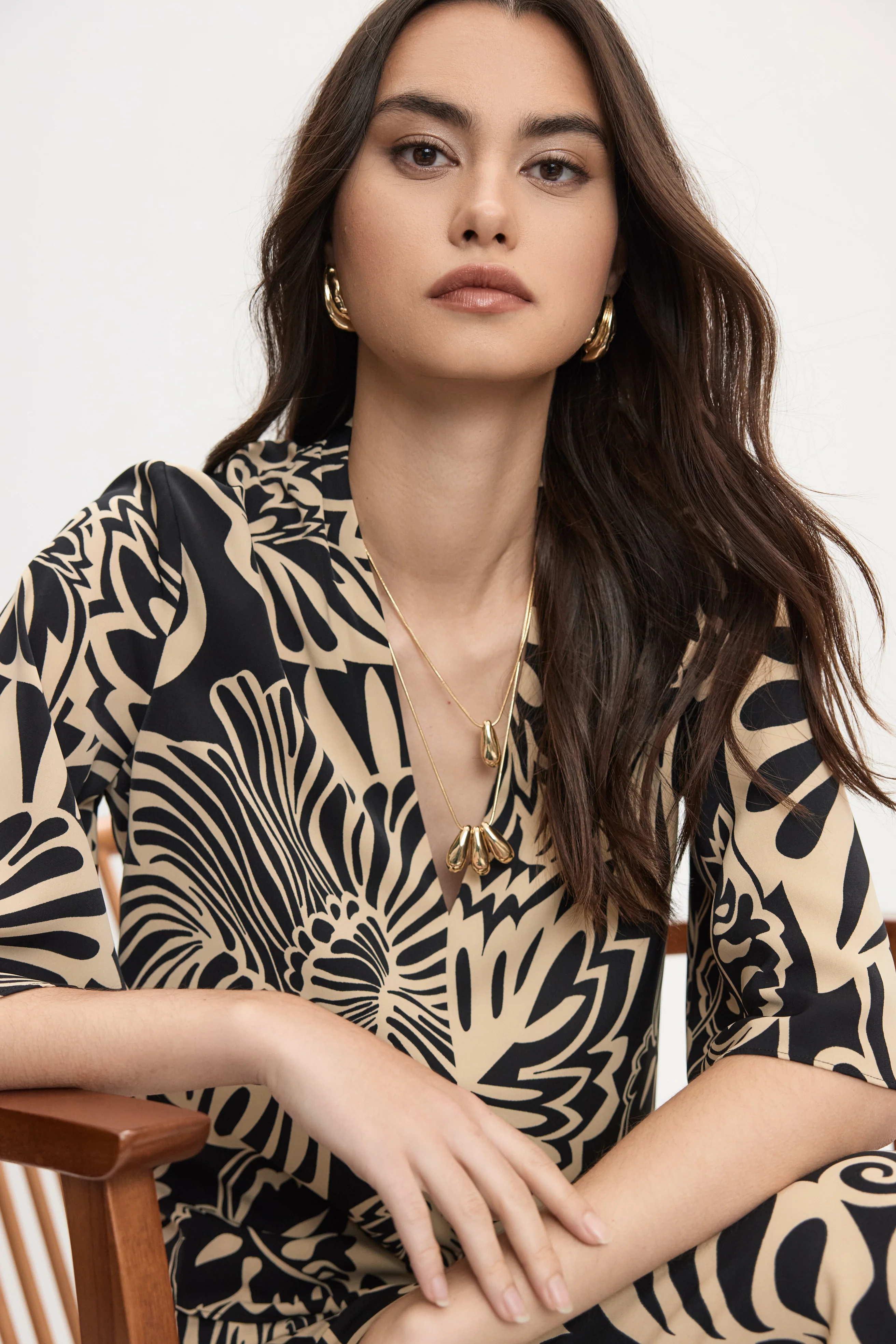 Graphic Floral Tied-Hem Top - Image 2