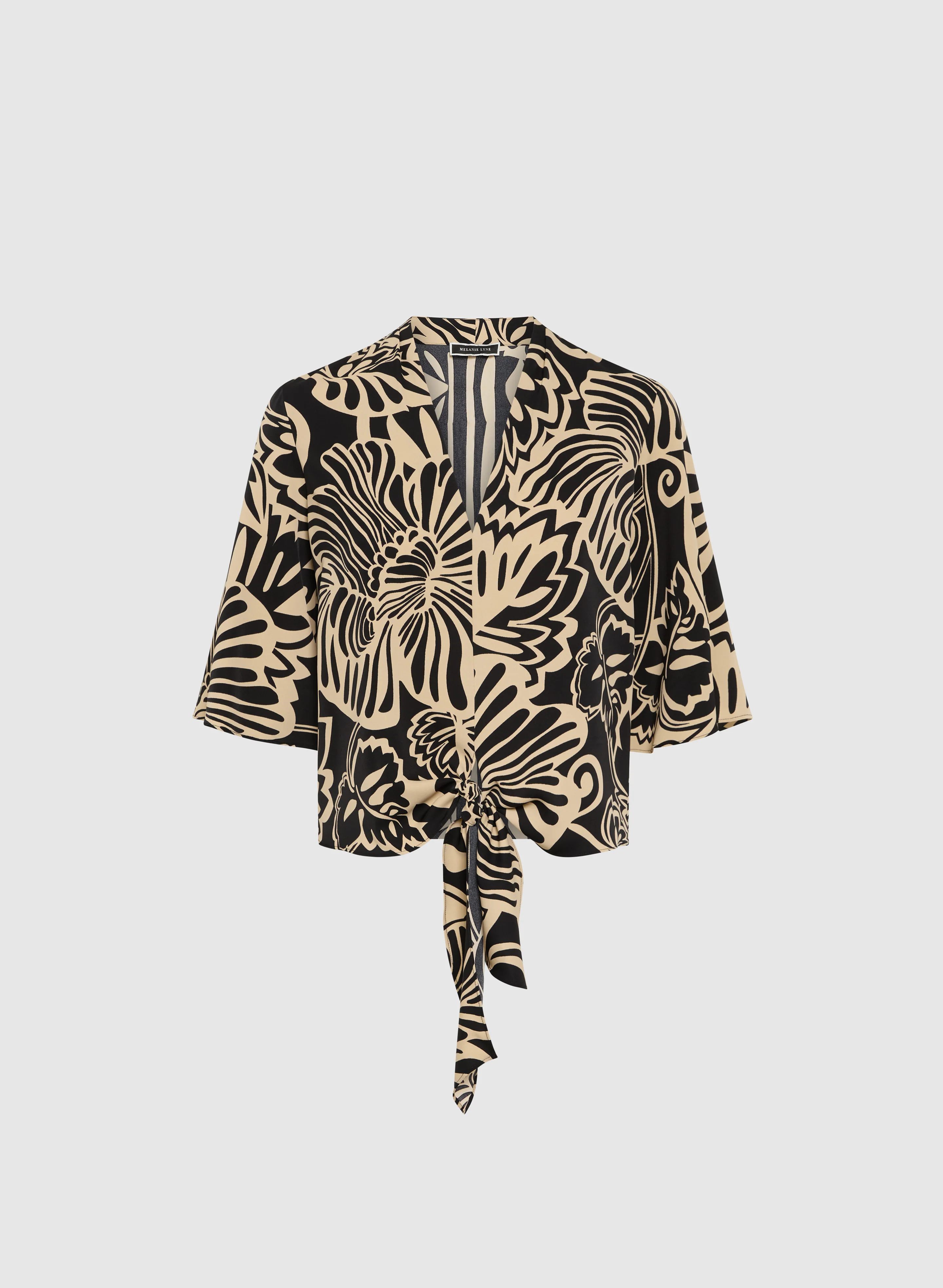 Graphic Floral Tied-Hem Top - Image 4