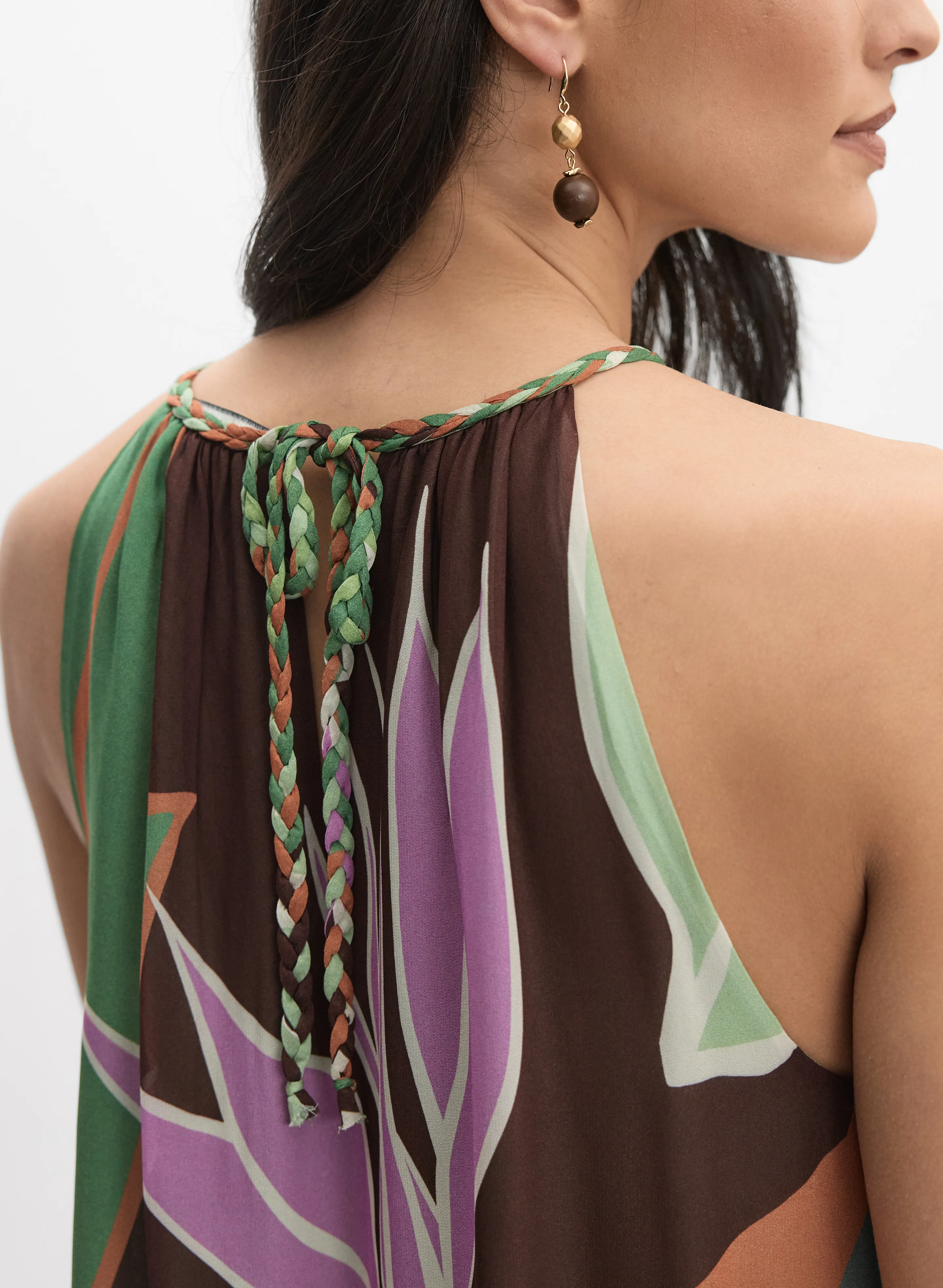 Graphic Palm Print Maxi Dress - Image 7