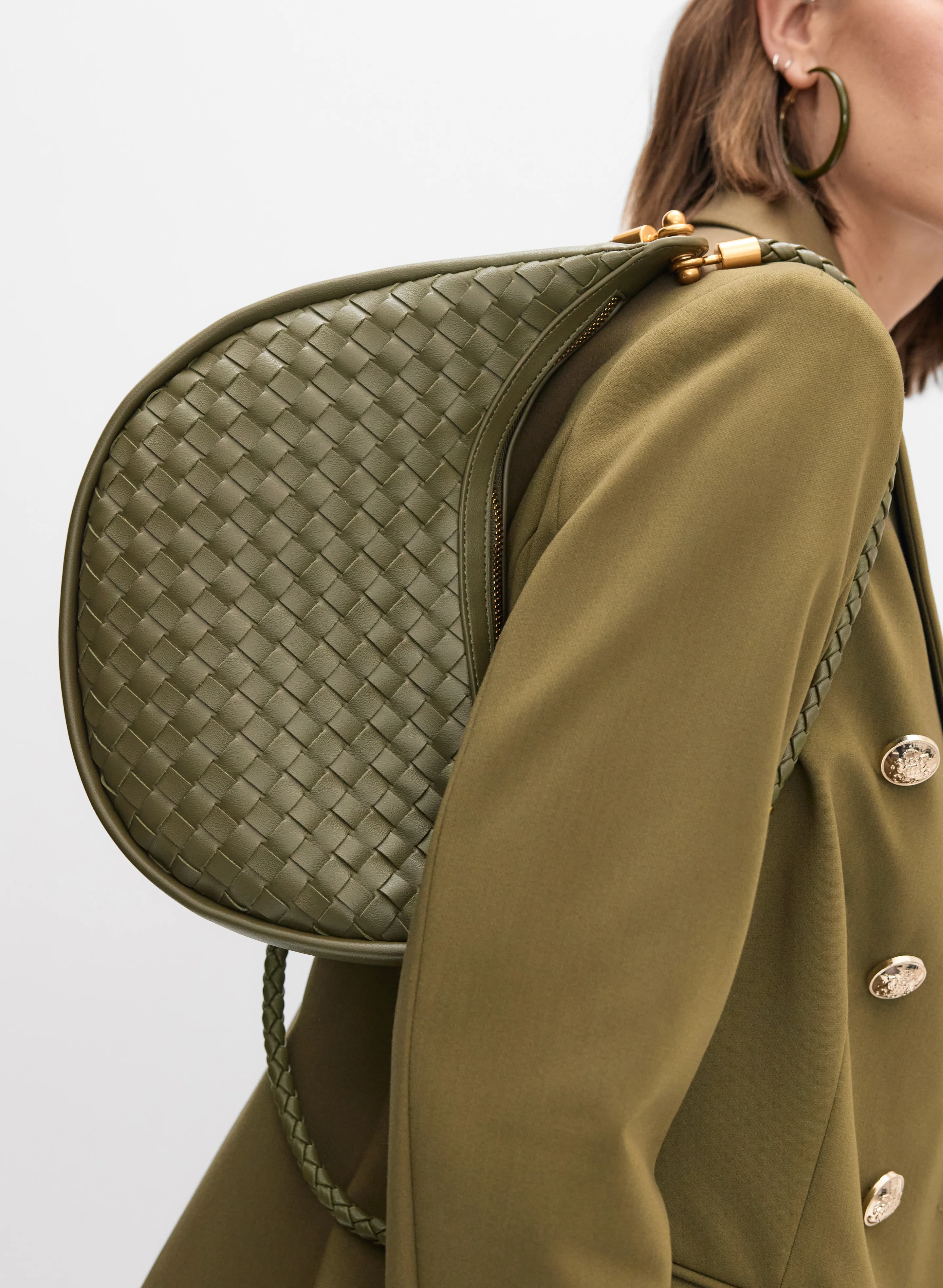 Half-Moon Basket Weave Bag - Image 2