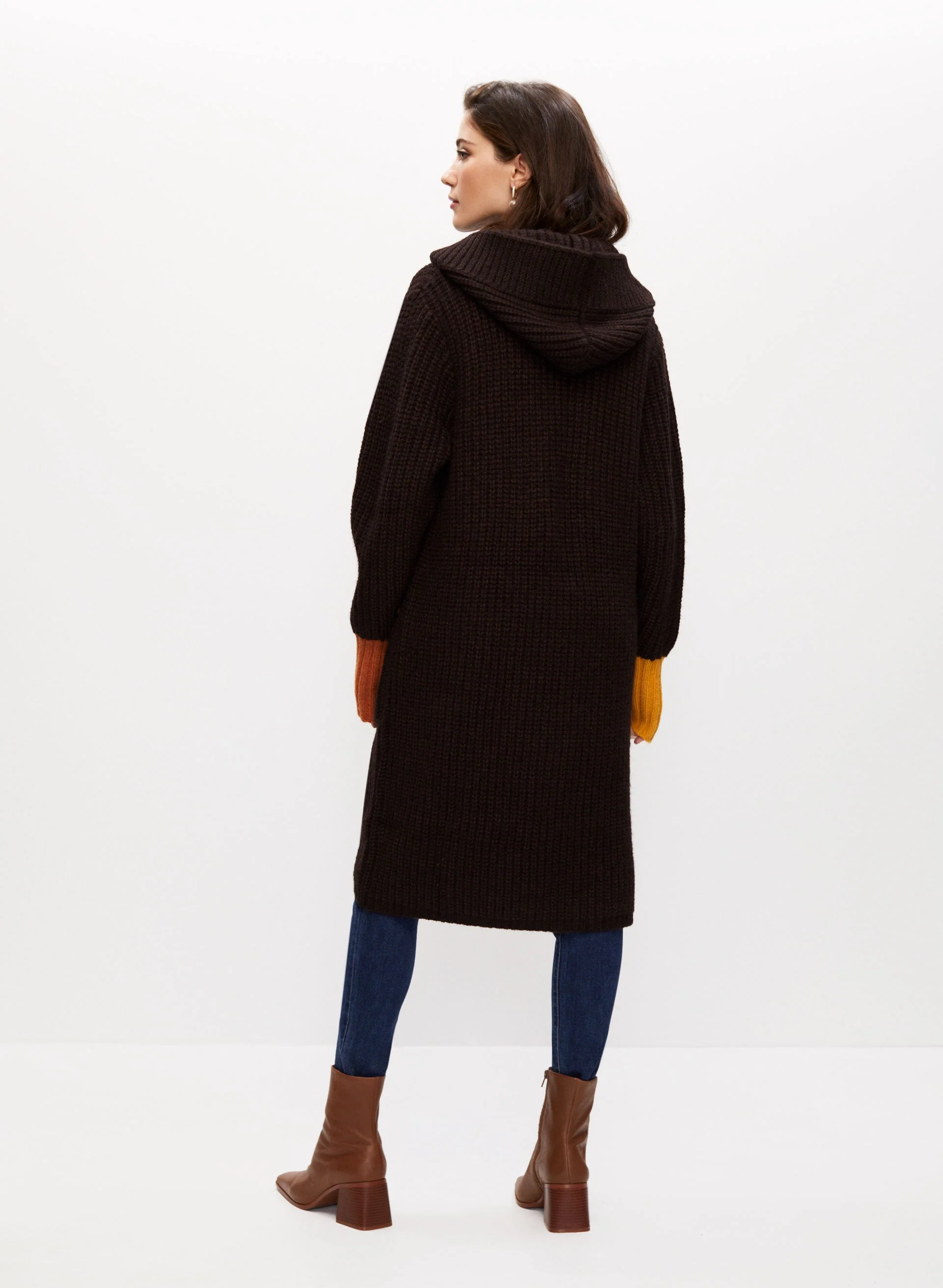 Hooded Button Detail Cardigan - Image 4