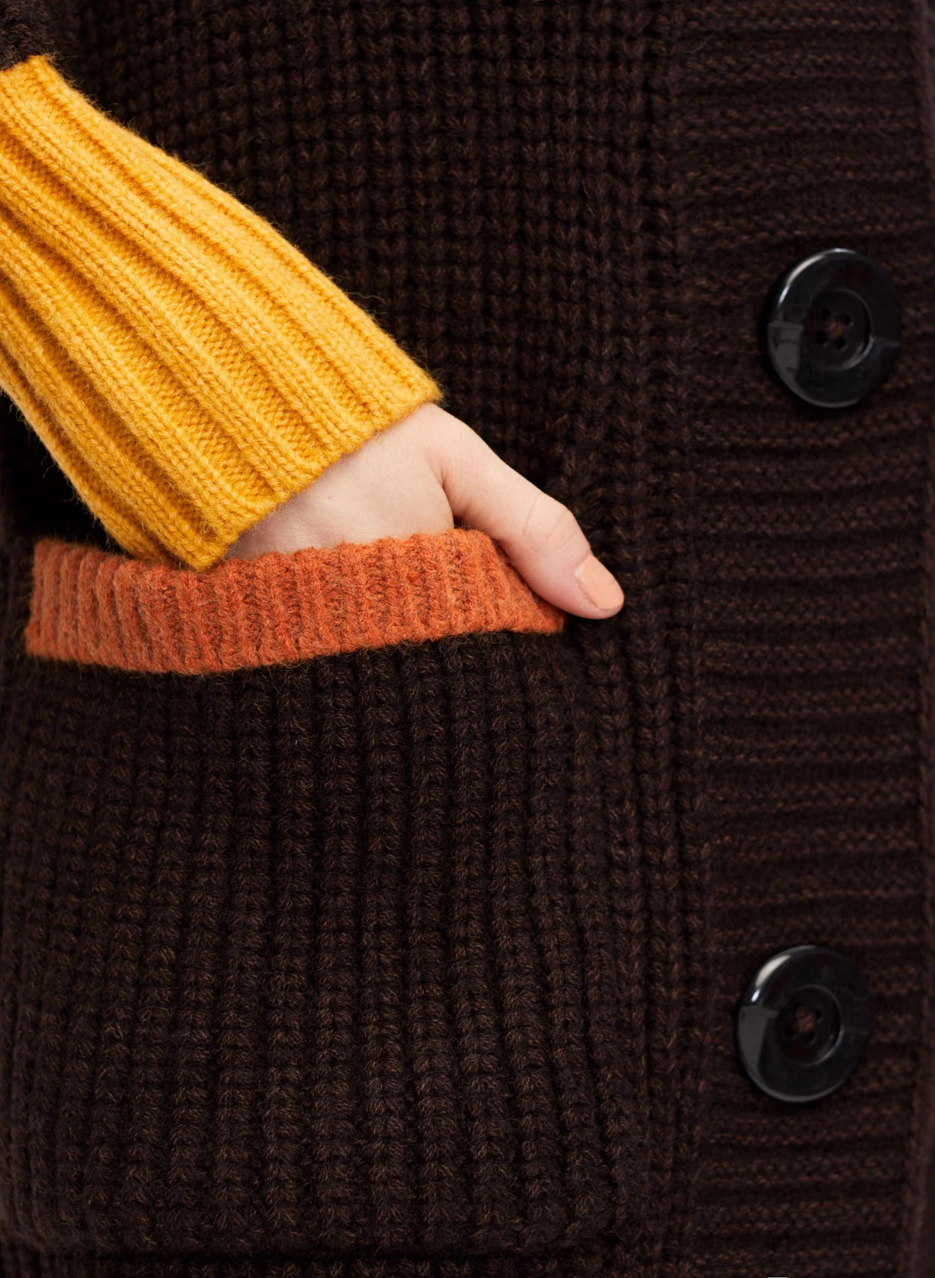 Hooded Button Detail Cardigan - Image 5