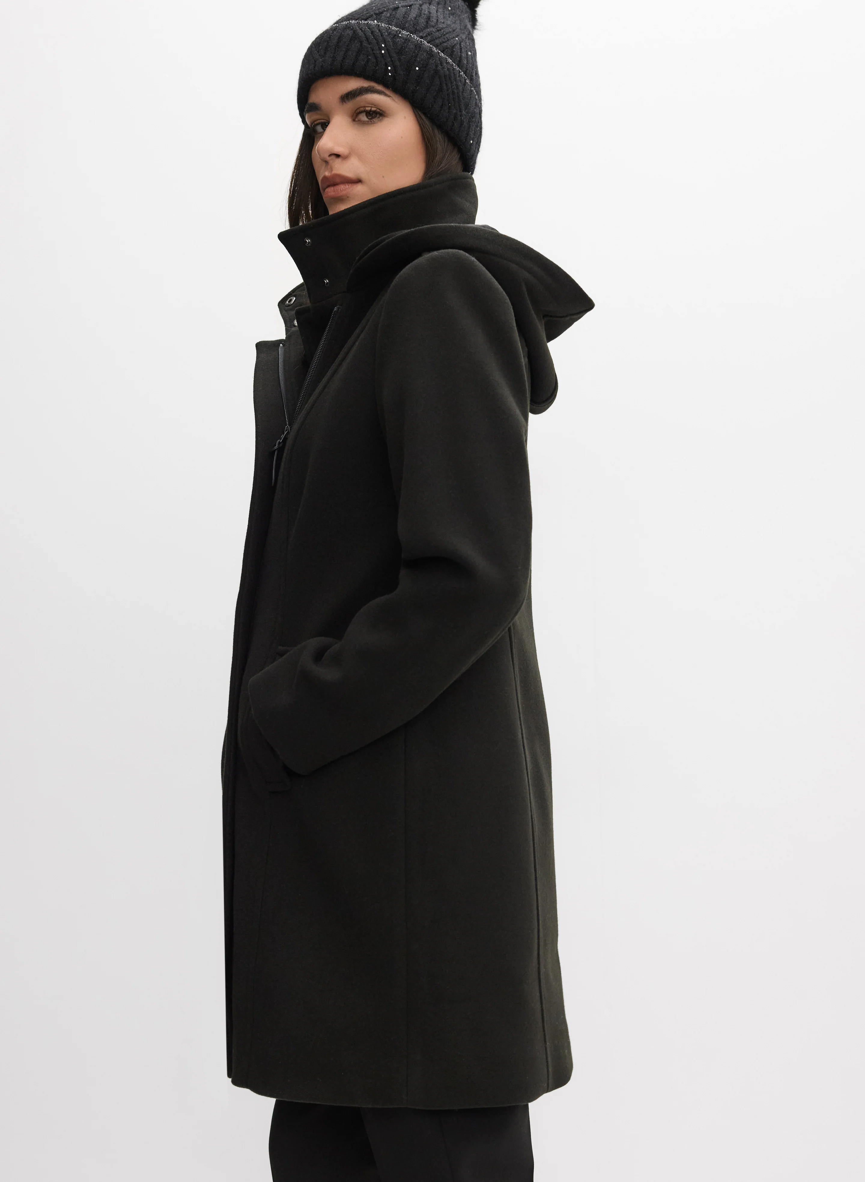 Hooded Stretch-Wool Coat - Image 5