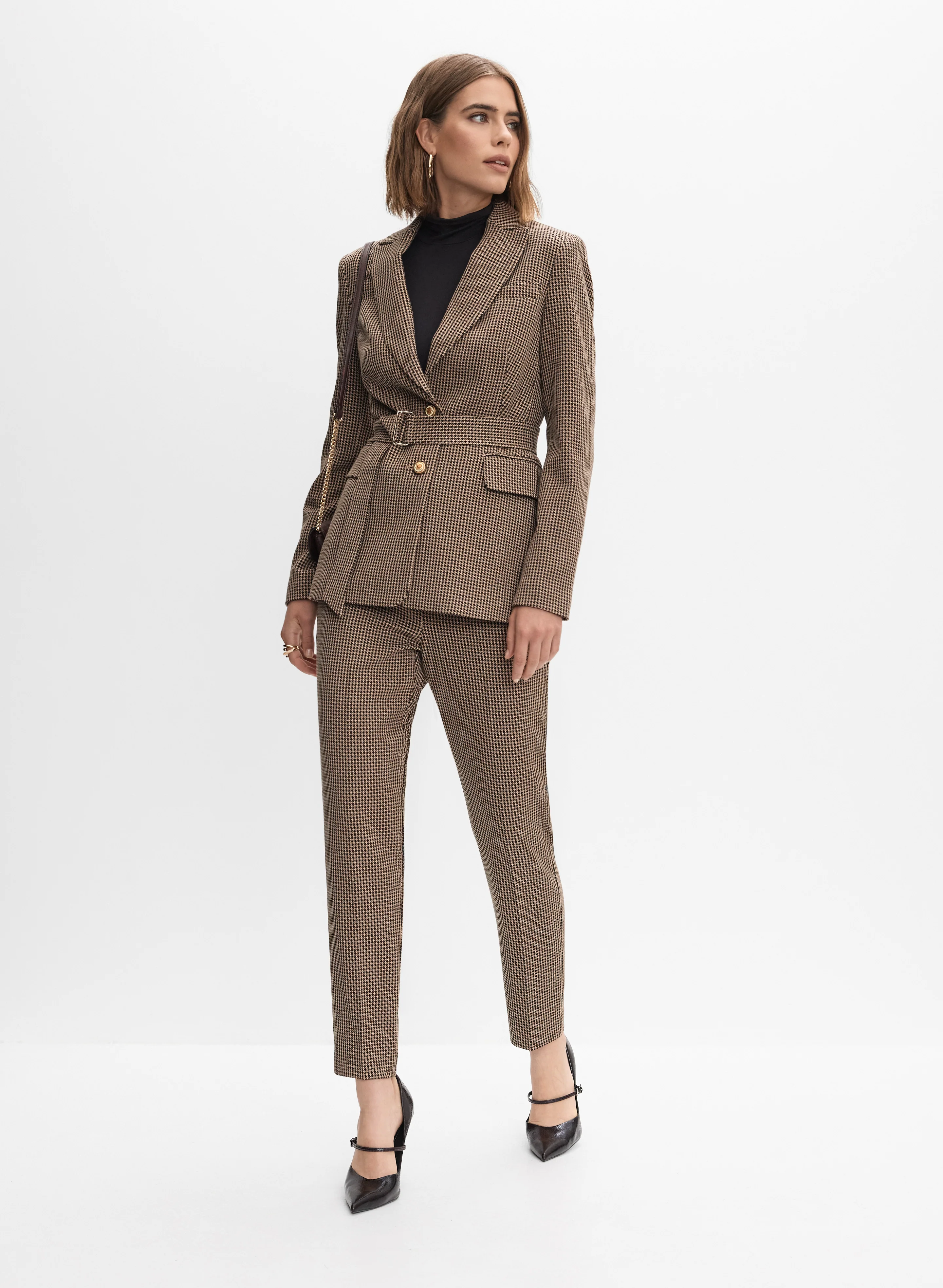 Houndstooth Belted Jacket & Giselle Pants