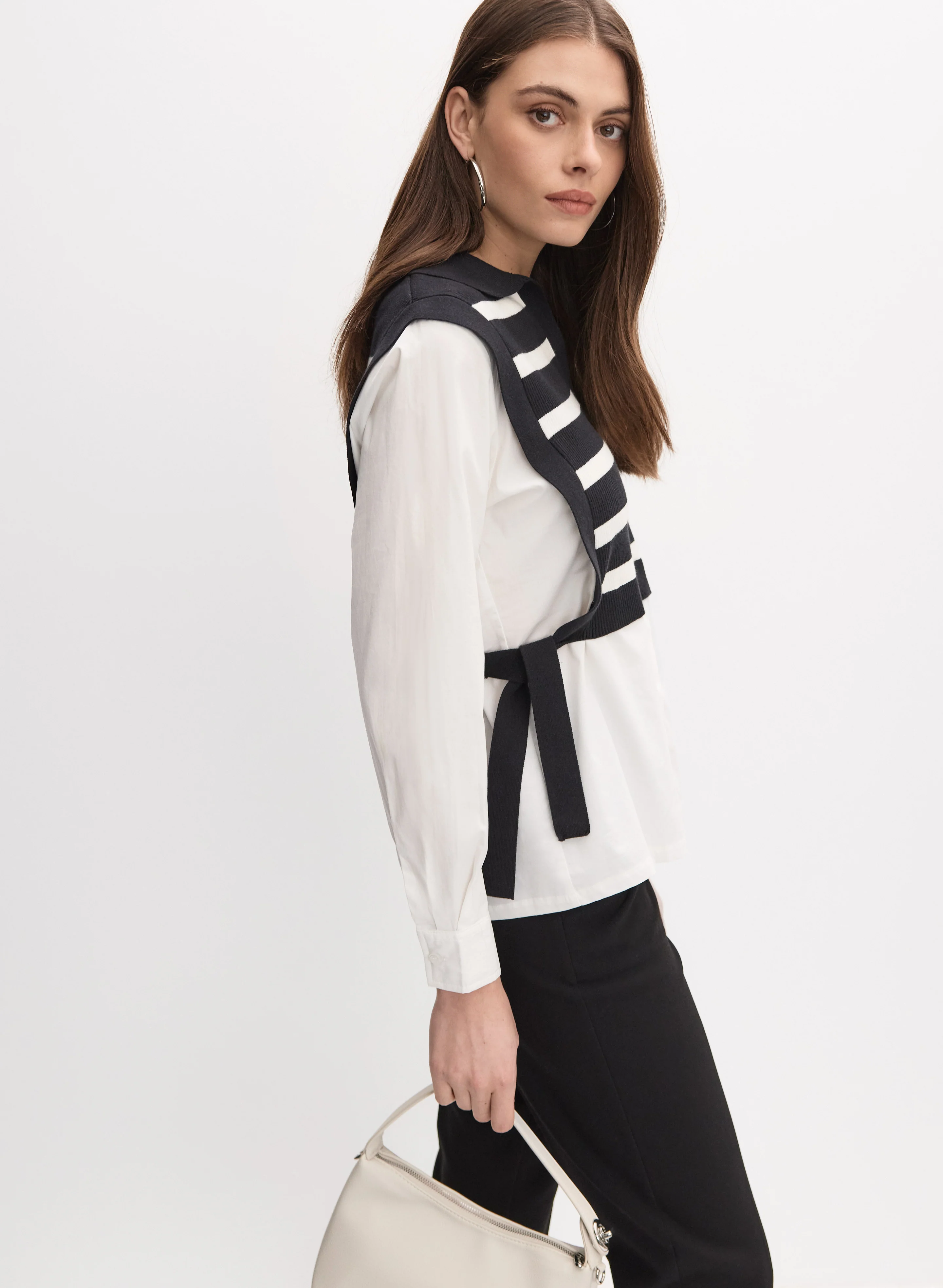 Illusion Knit Layered Blouse - Image 5