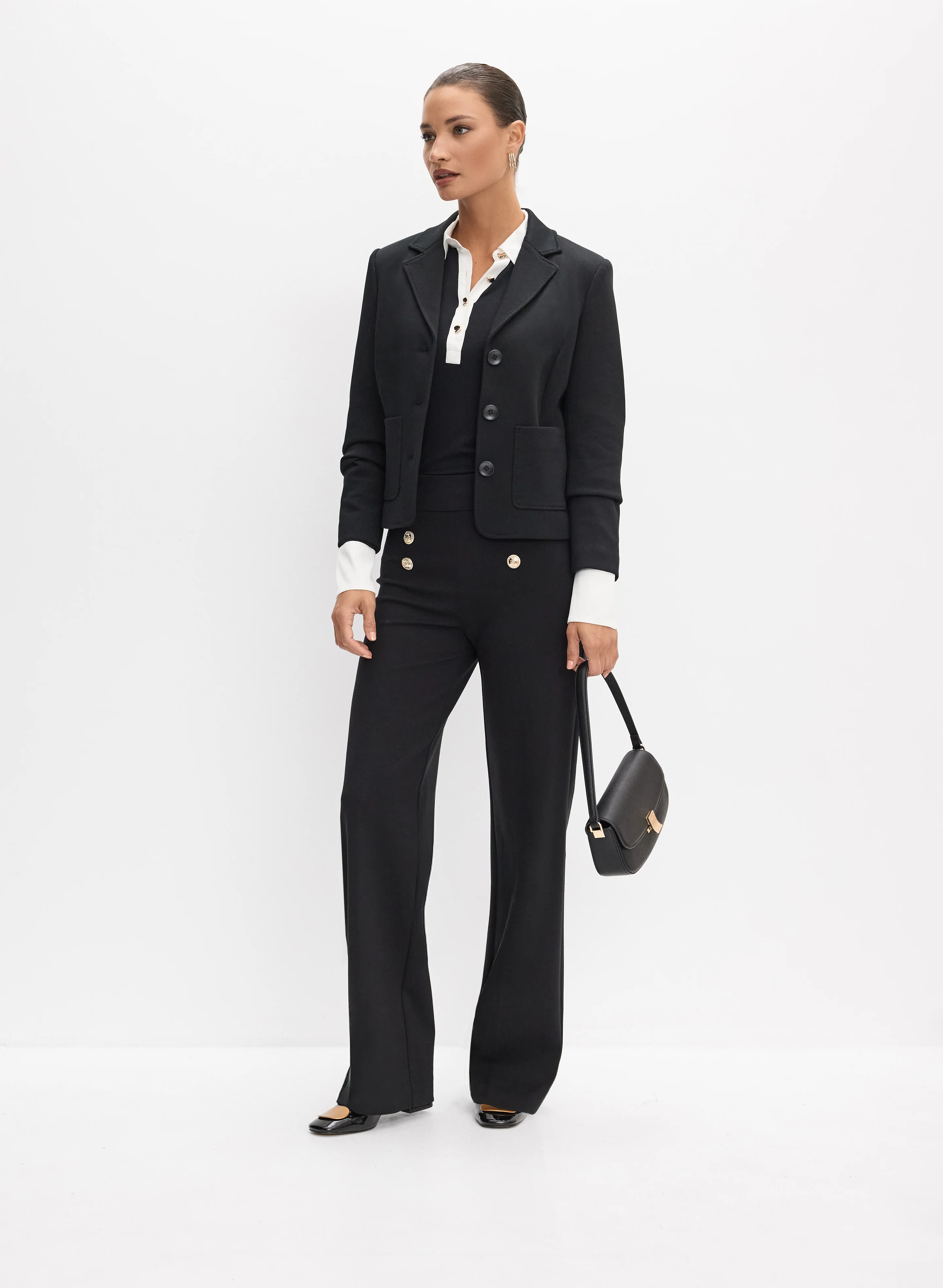 Illusion Knit Top & Soho Button Detail Pants