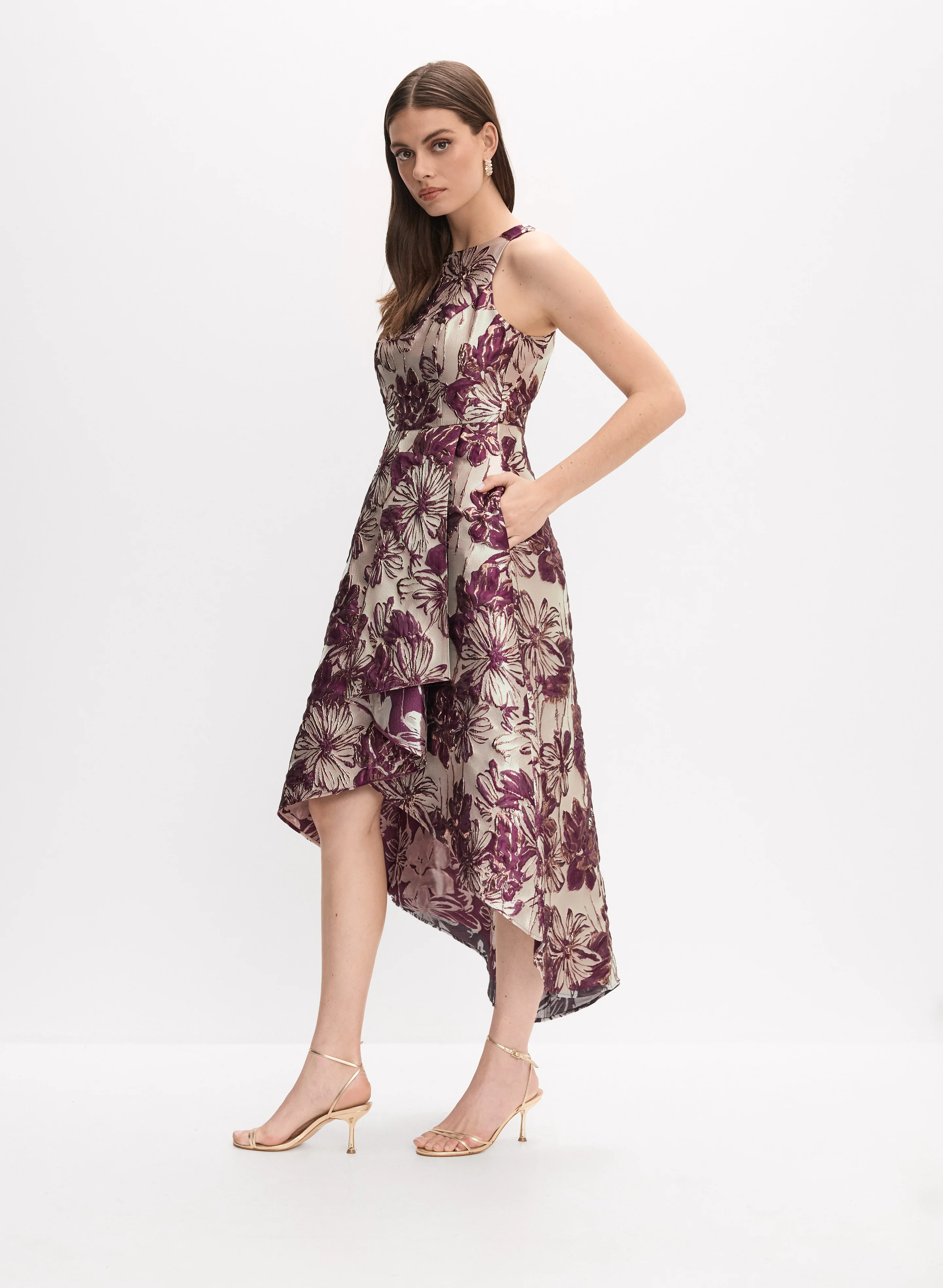 Jacquard Floral Midi Dress - Image 2