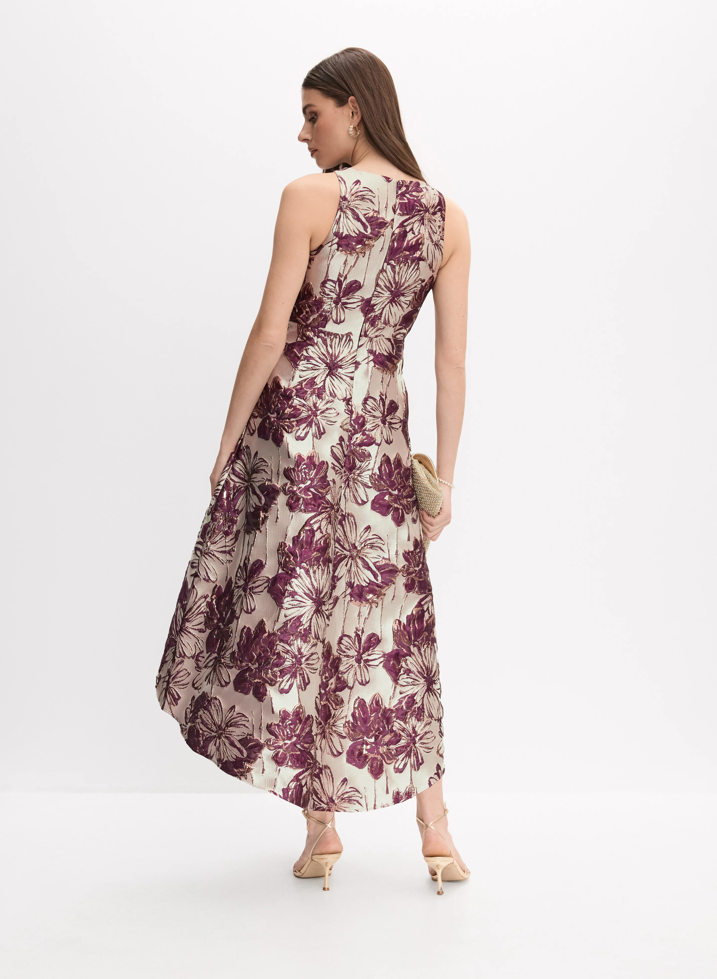 Jacquard Floral Midi Dress - Image 3