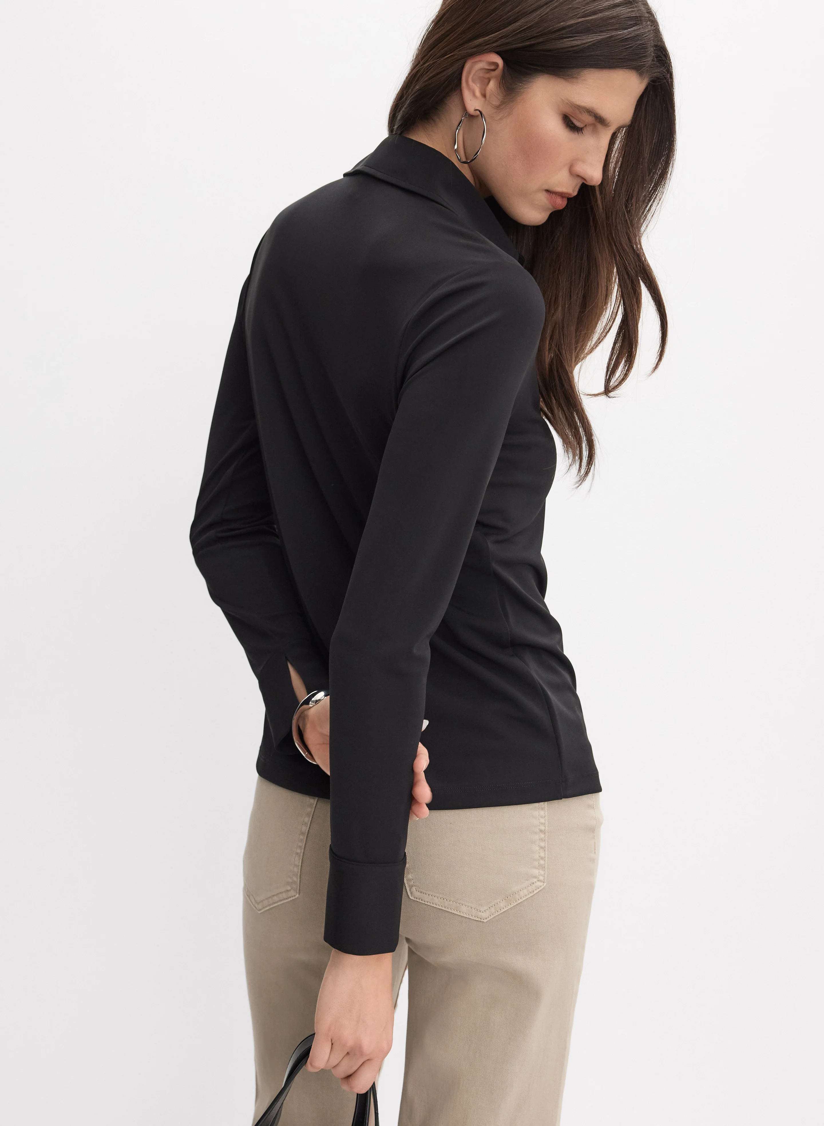 Jersey Button-Down Top - Image 4