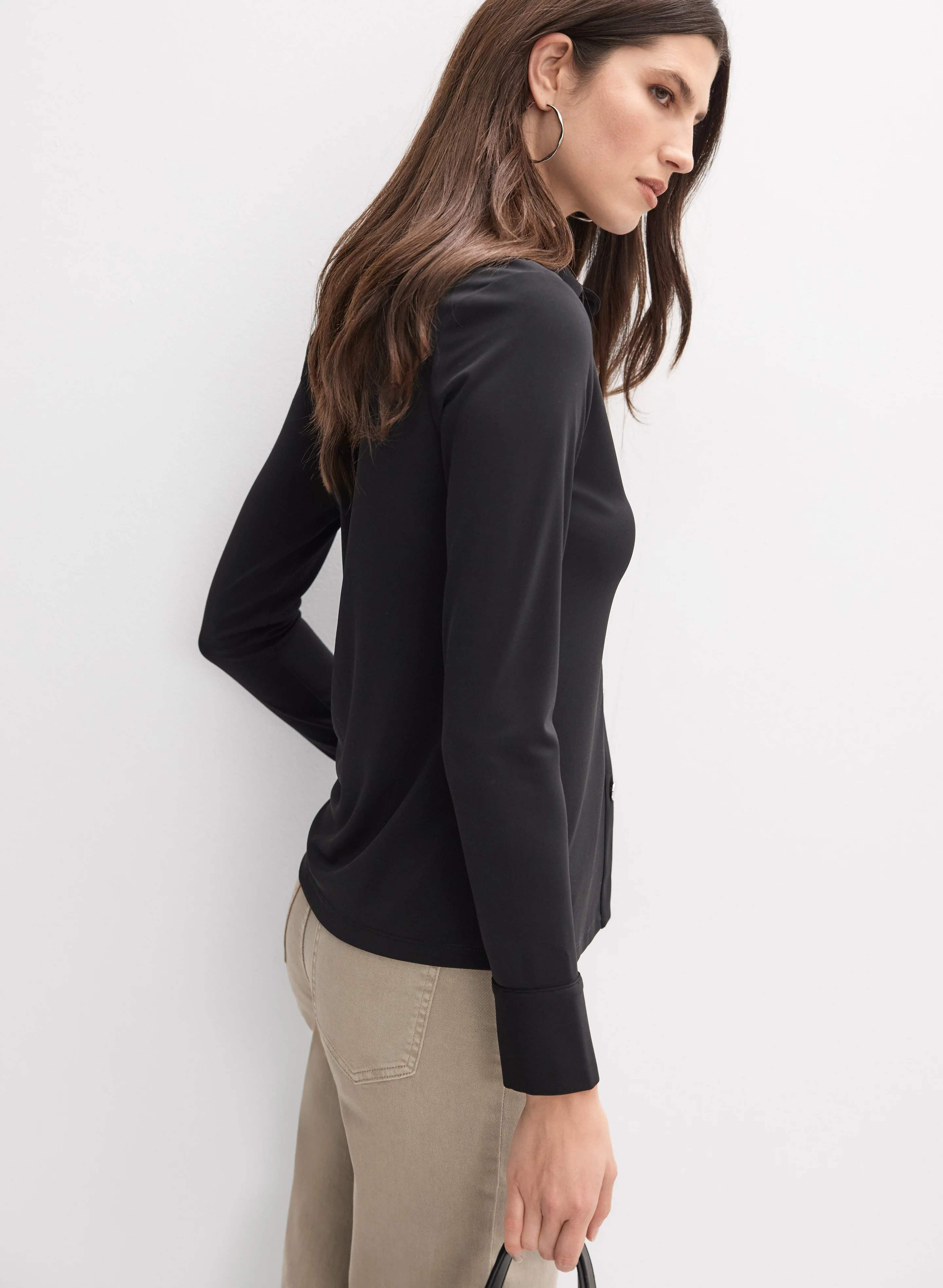 Jersey Button-Down Top - Image 5