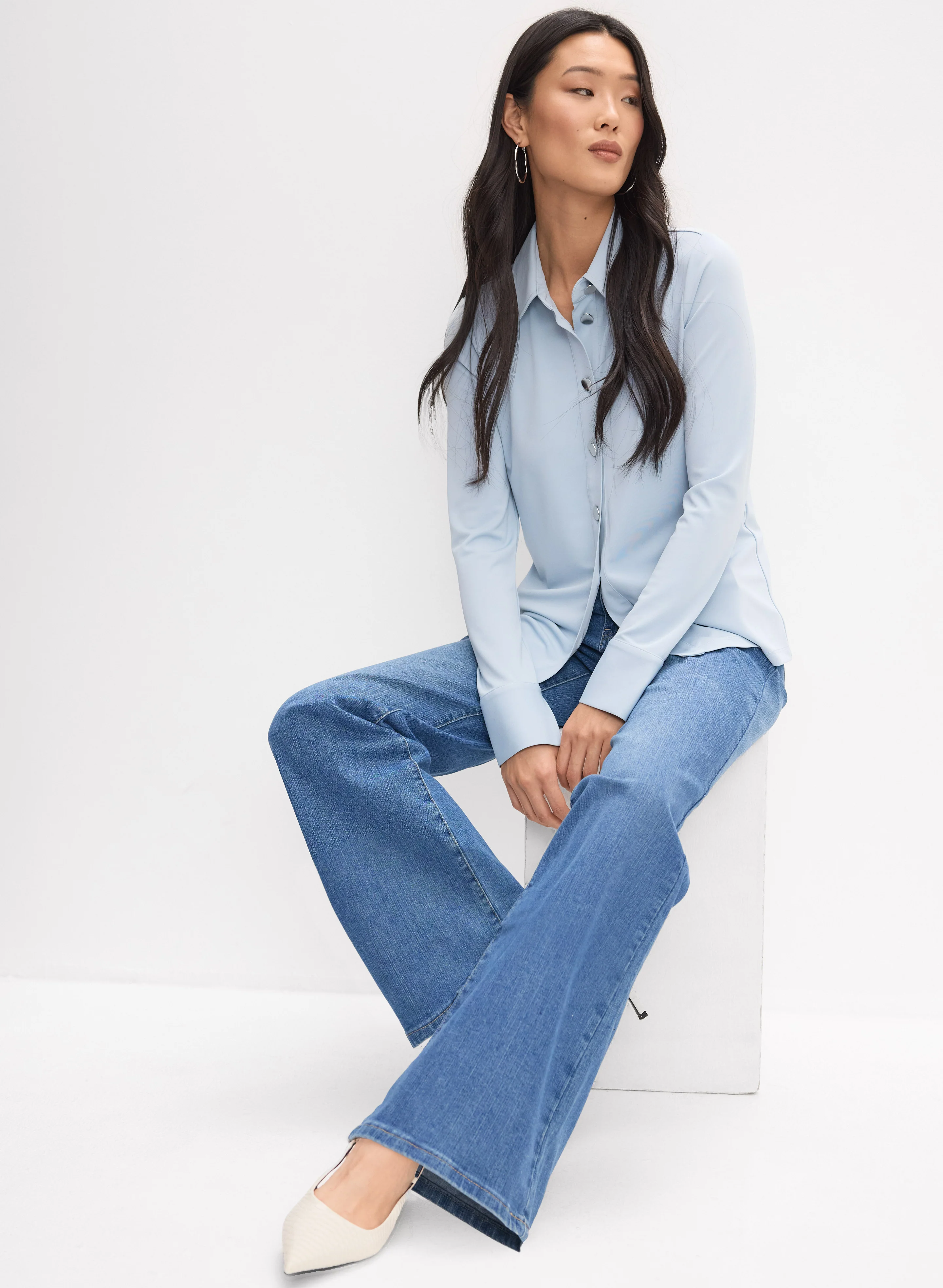 Jersey Button-Down Top - Image 8