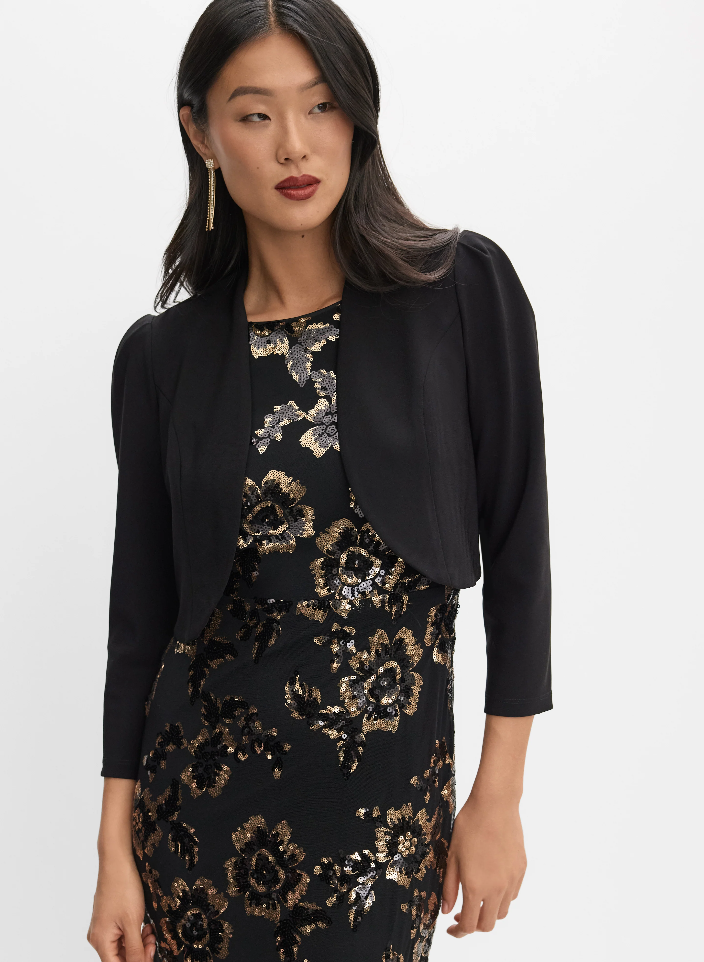 Jersey Puffed Sleeve Bolero