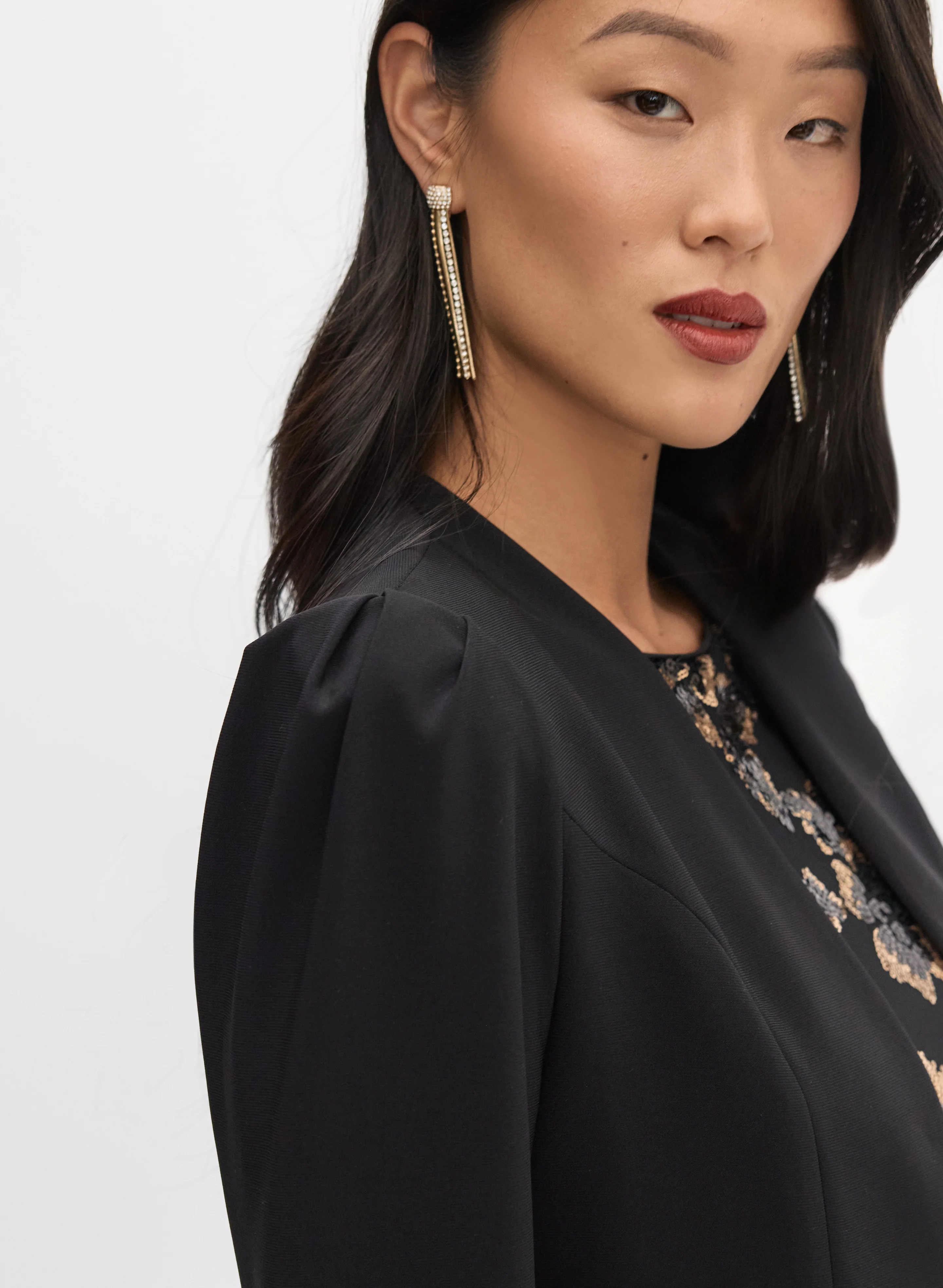 Jersey Puffed Sleeve Bolero - Image 2