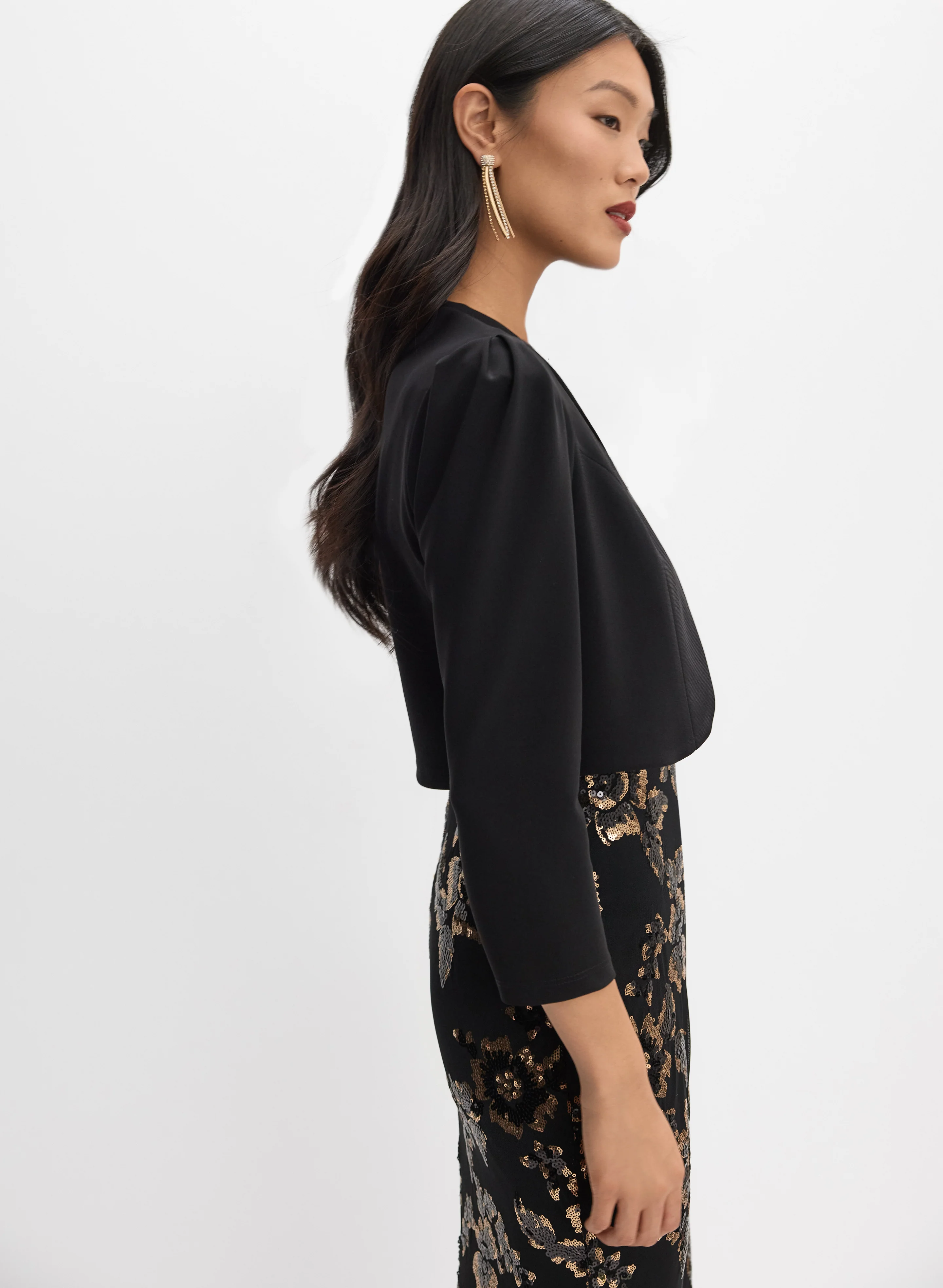 Jersey Puffed Sleeve Bolero - Image 5