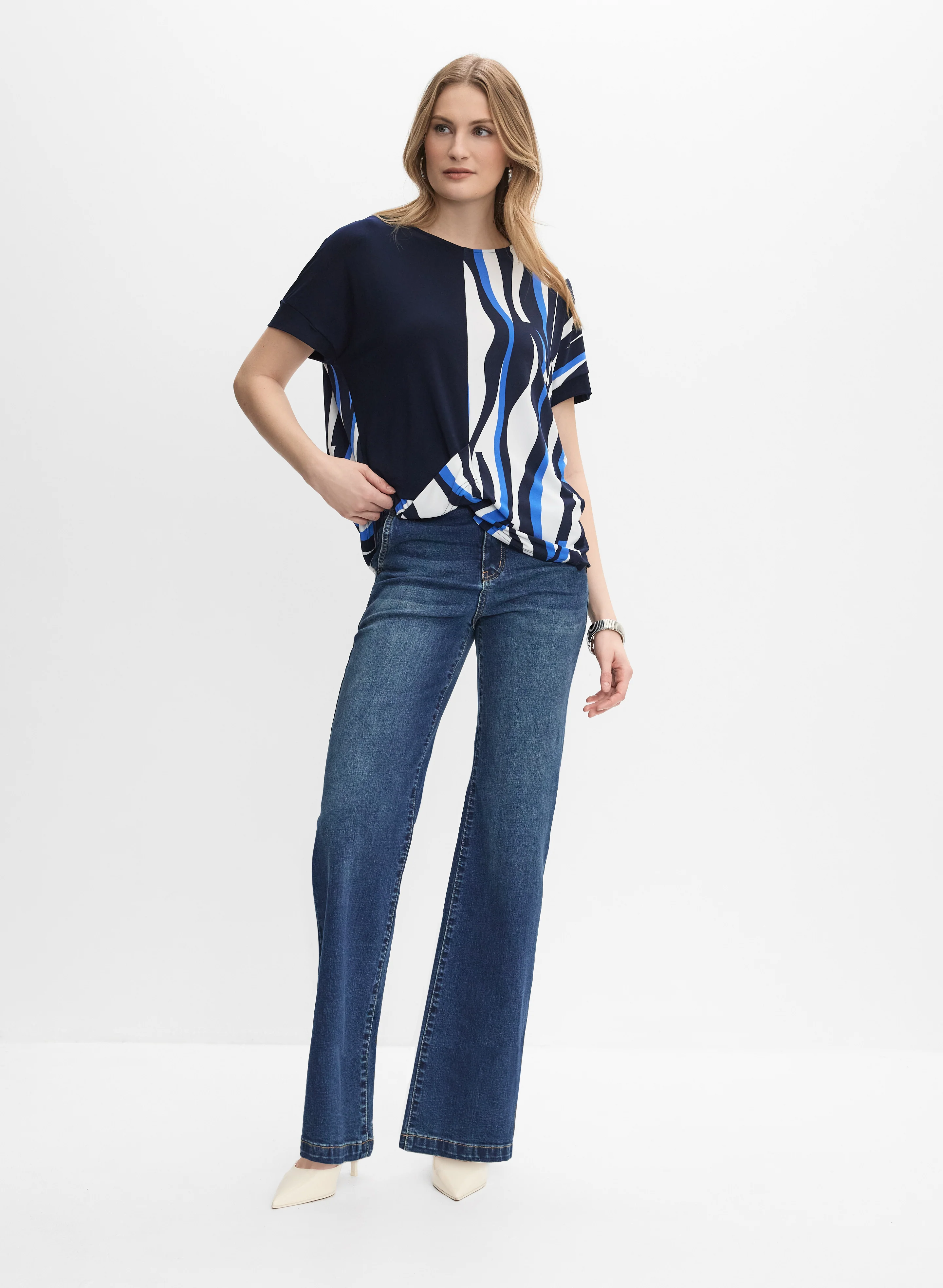 Joseph Ribkoff - Abstract Jersey Top - Image 3